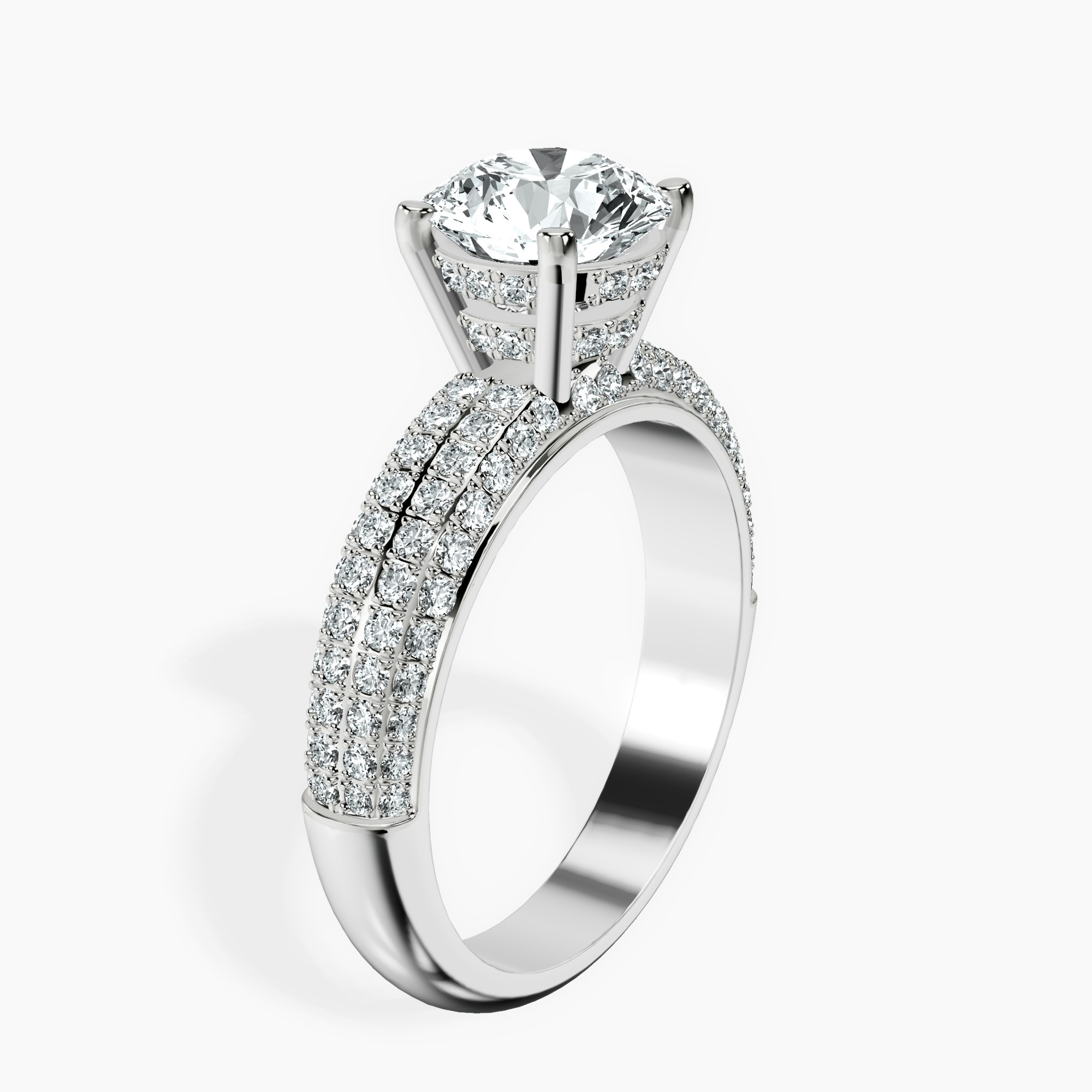 1.41 ct. round Amira Luxe Ring in 10kt white gold standing product image one