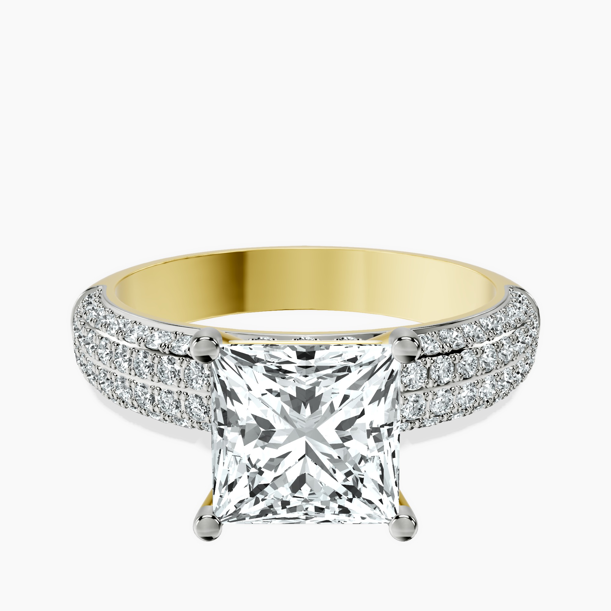 2.80 ct. princess Amira Luxe Ring in 14kt yellow gold rtr top