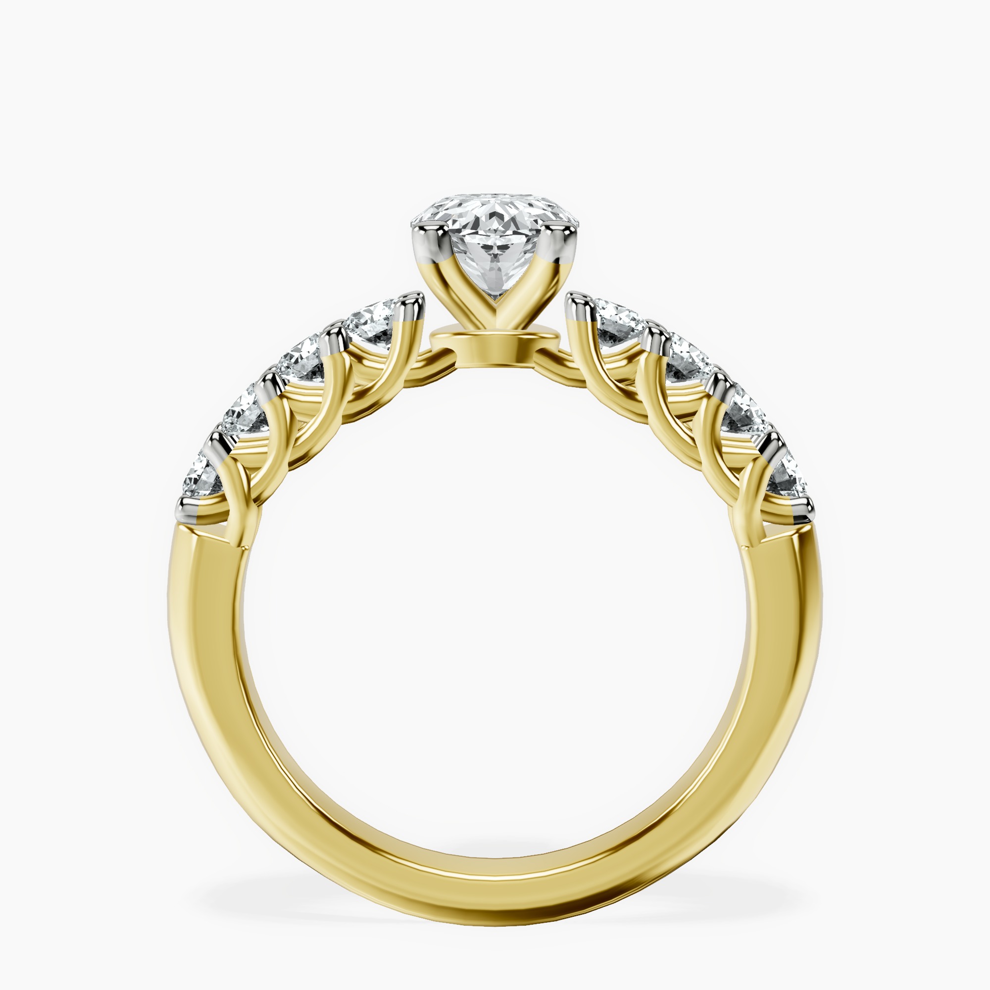 1.37 ct. oval Cassidy Entwined Prongs Ring in 14kt yellow gold side right image one