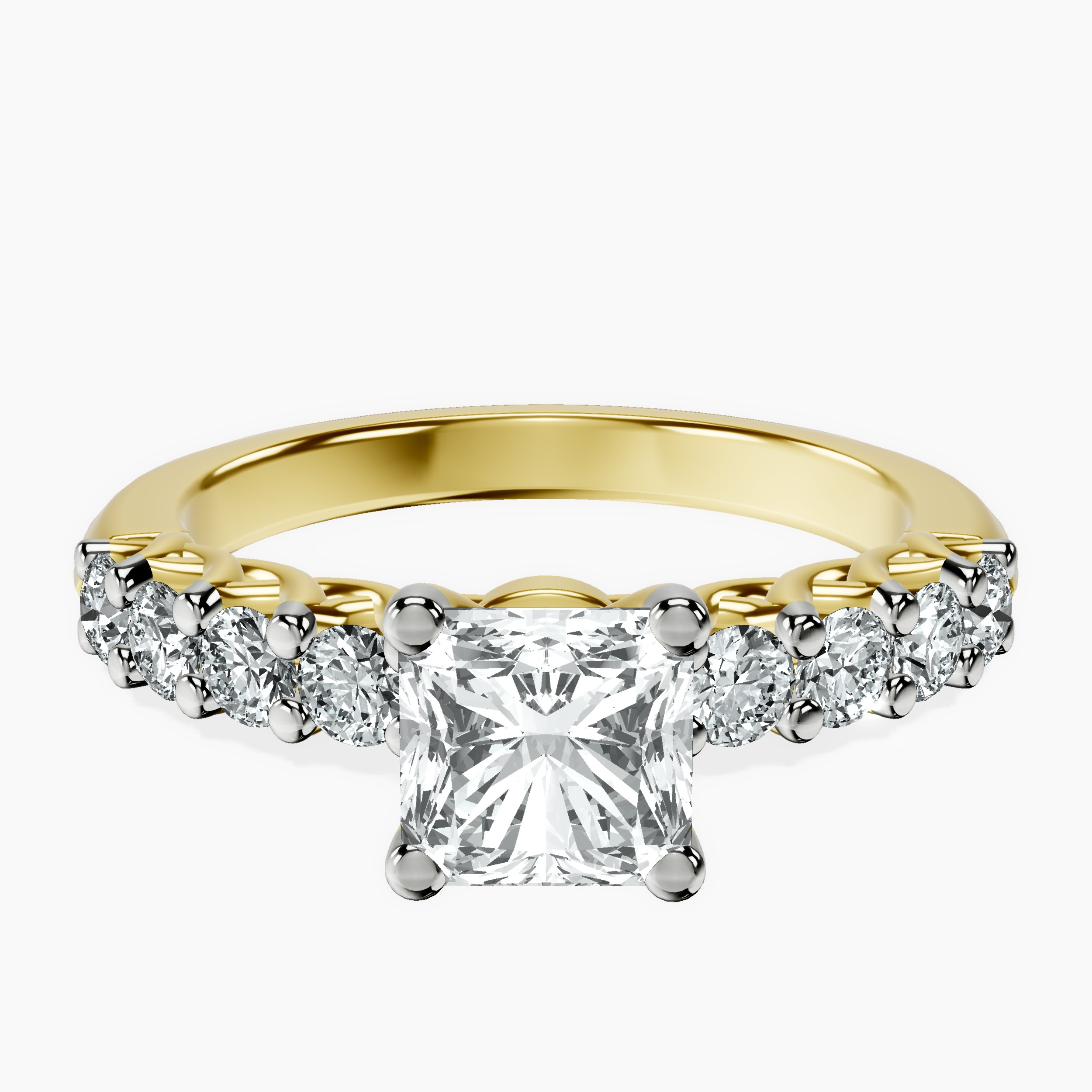 1.43 ct. radiant Selena Gomez Engagement Ring in 10kt yellow gold rtr top