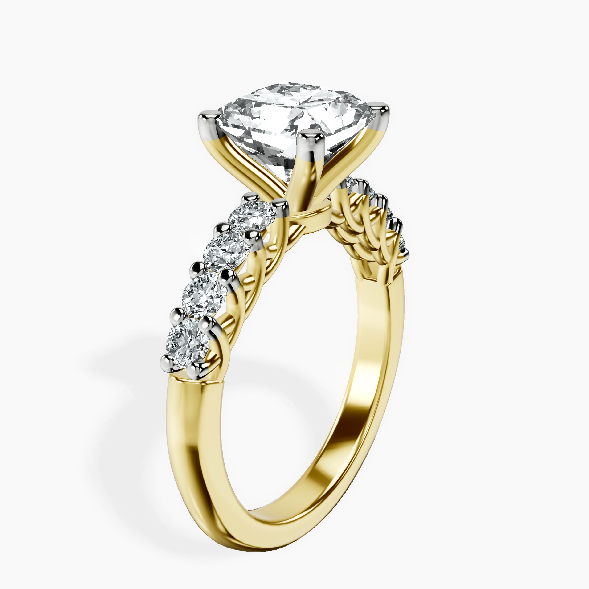 2.94 ct. radiant Selena Gomez Engagement Ring in 14kt yellow gold standing product image one