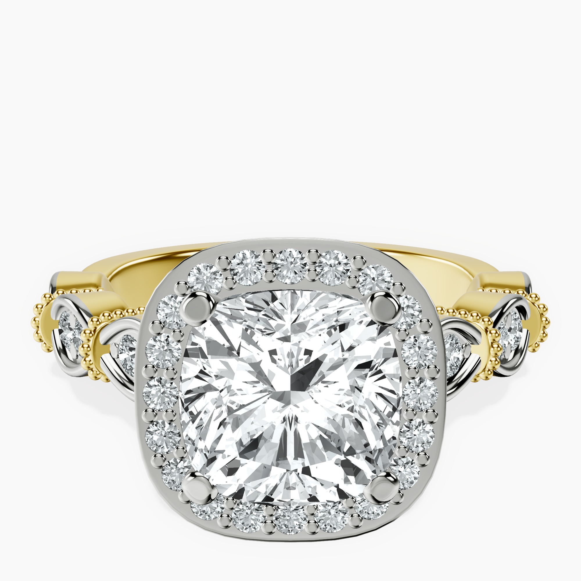 18kt Yellow Gold Micaela Halo Lab Diamond Ring front image
