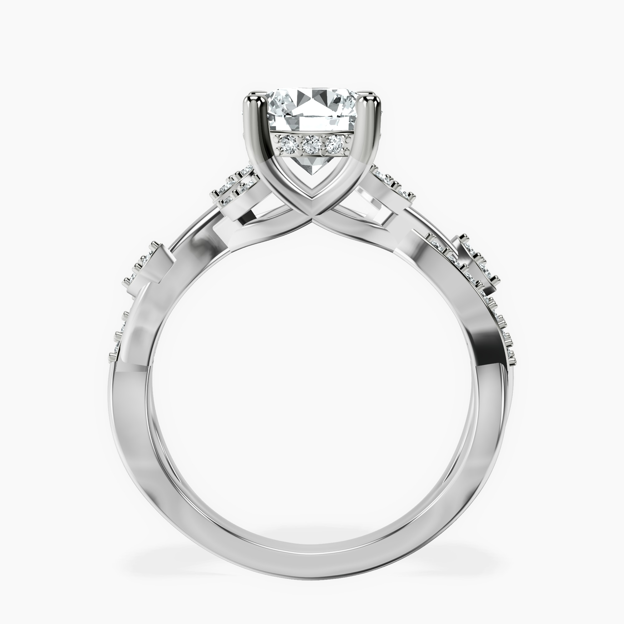 1.41 ct. round Harlow Twisted Shank Ring in 14kt white gold side right image one