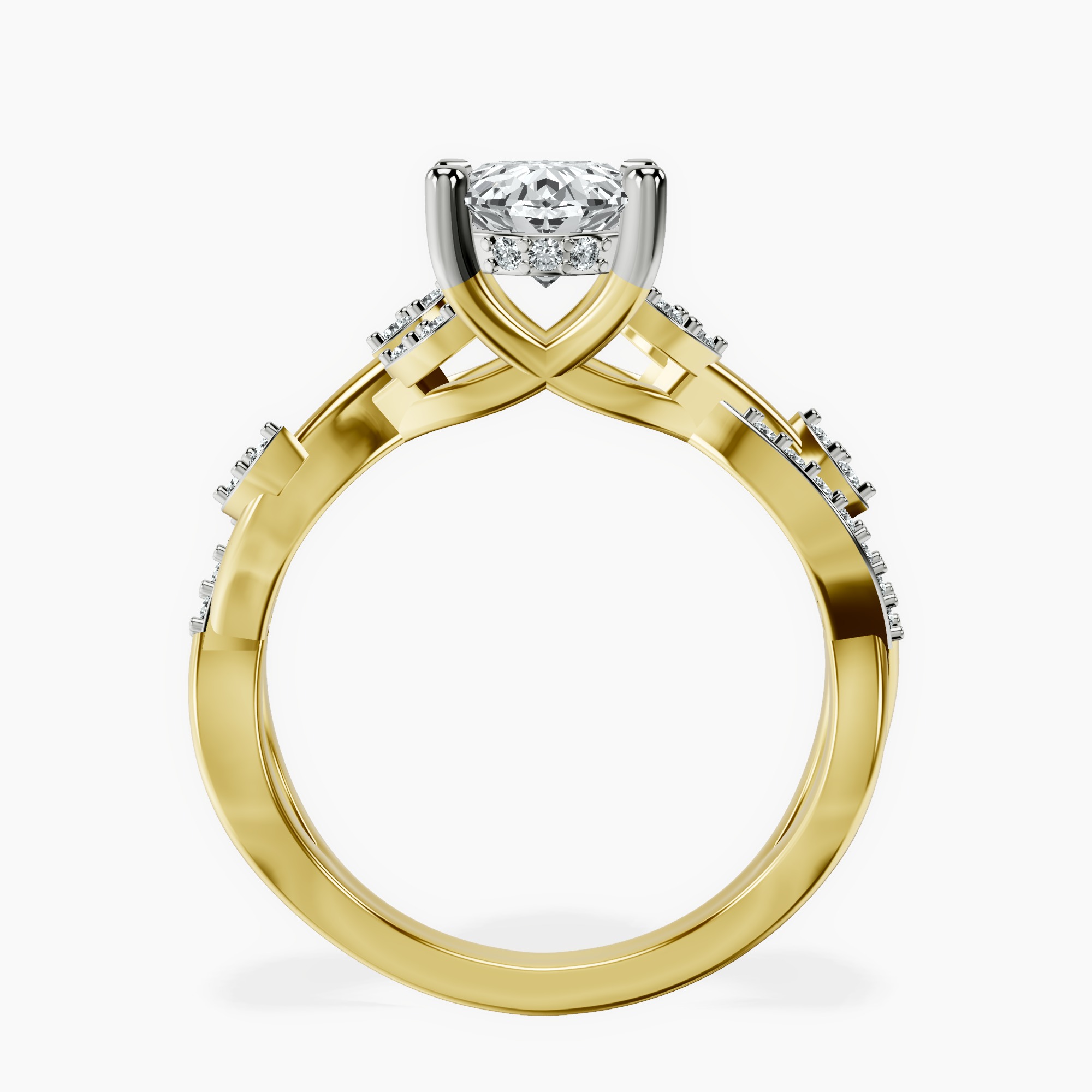2.40 ct. oval Harlow Twisted Shank Ring in 18kt yellow gold side right image one