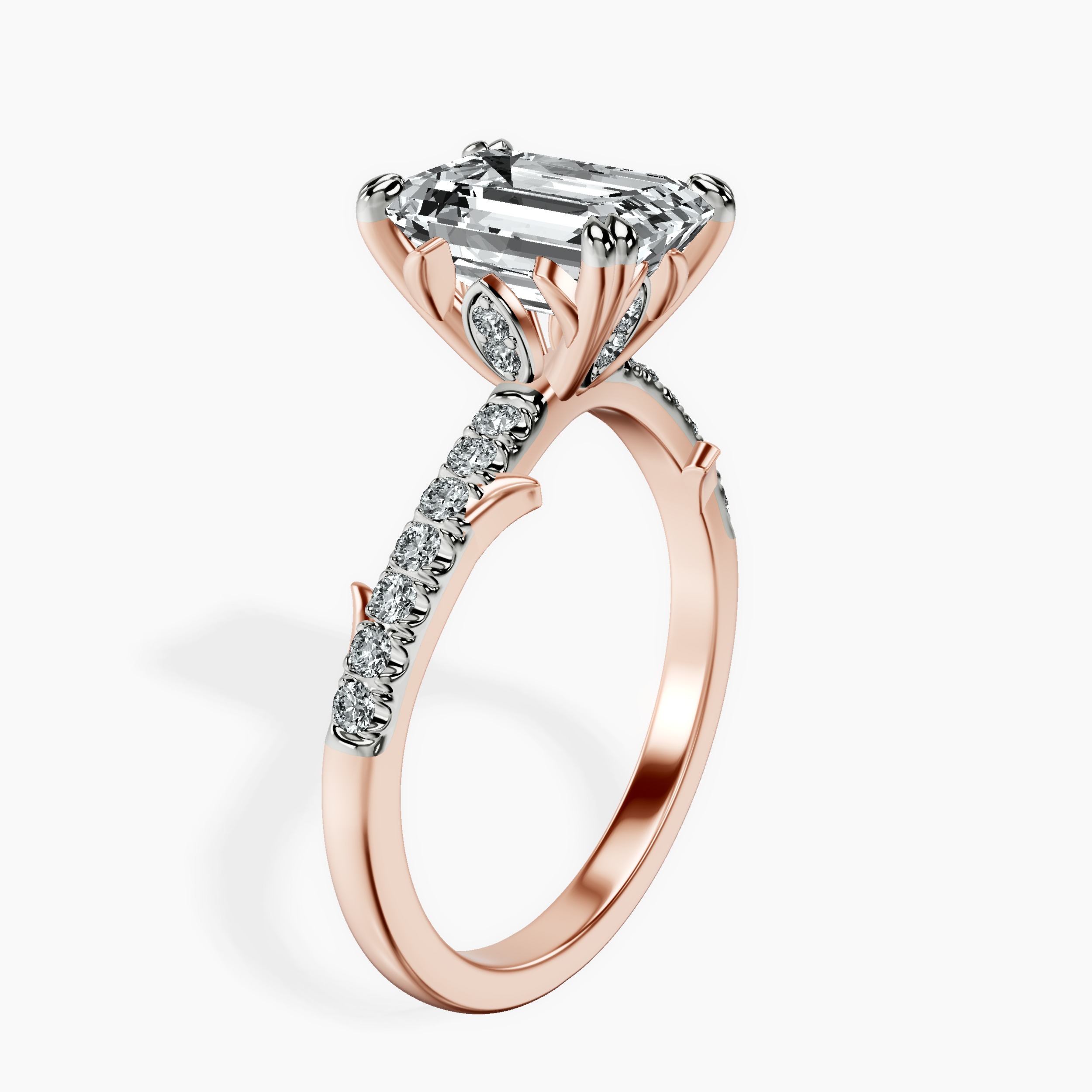 2.16 ct. emerald Phoebe Twigs Ring in 18kt rose gold standing product image one
