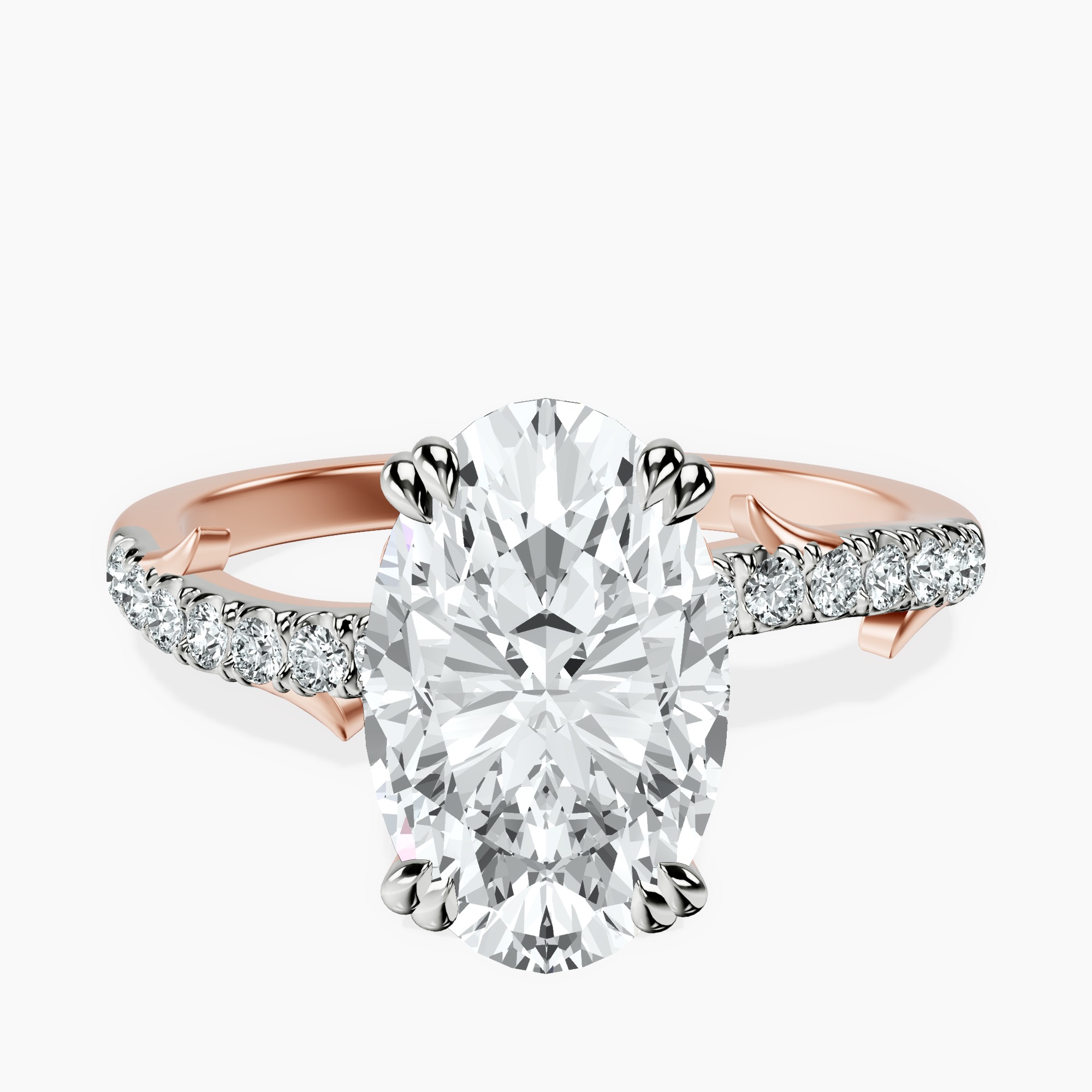 2.44 ct. oval Phoebe Twigs Ring in 10kt rose gold rtr top