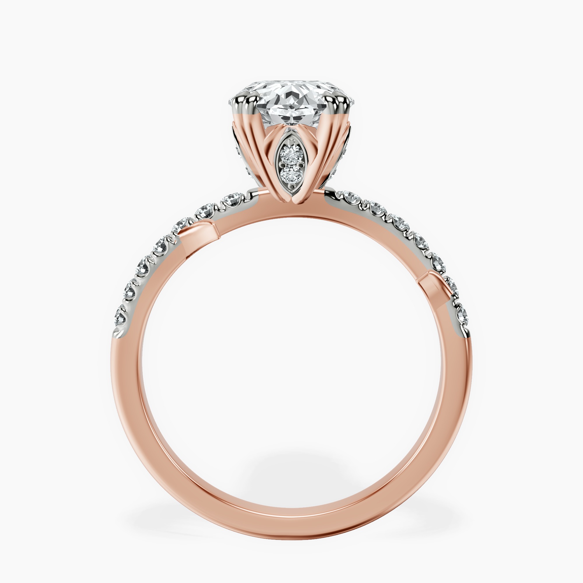 2.44 ct. oval Phoebe Twigs Ring in 10kt rose gold side right image one