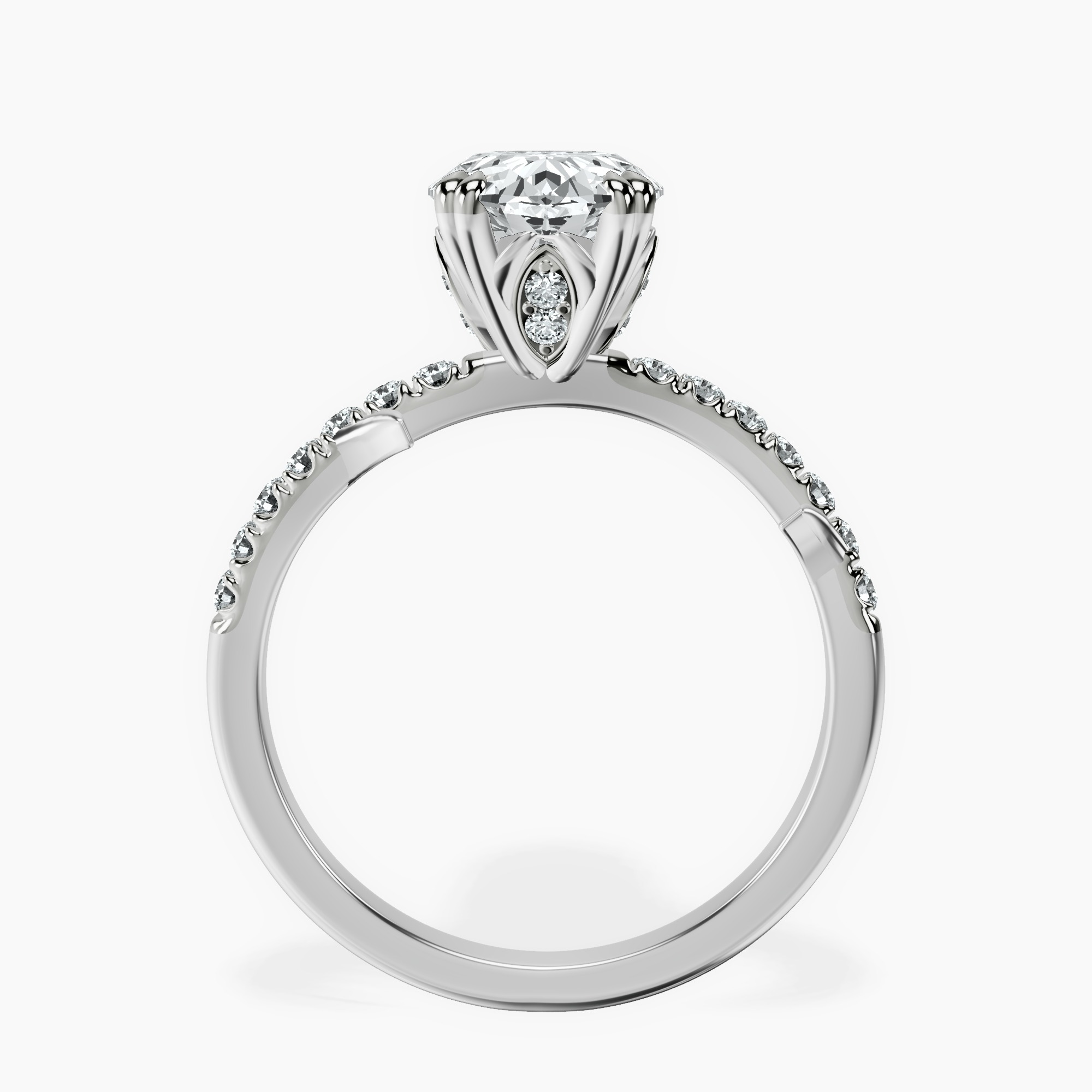 2.40 ct. oval Phoebe Twigs Ring in platinum side right image one