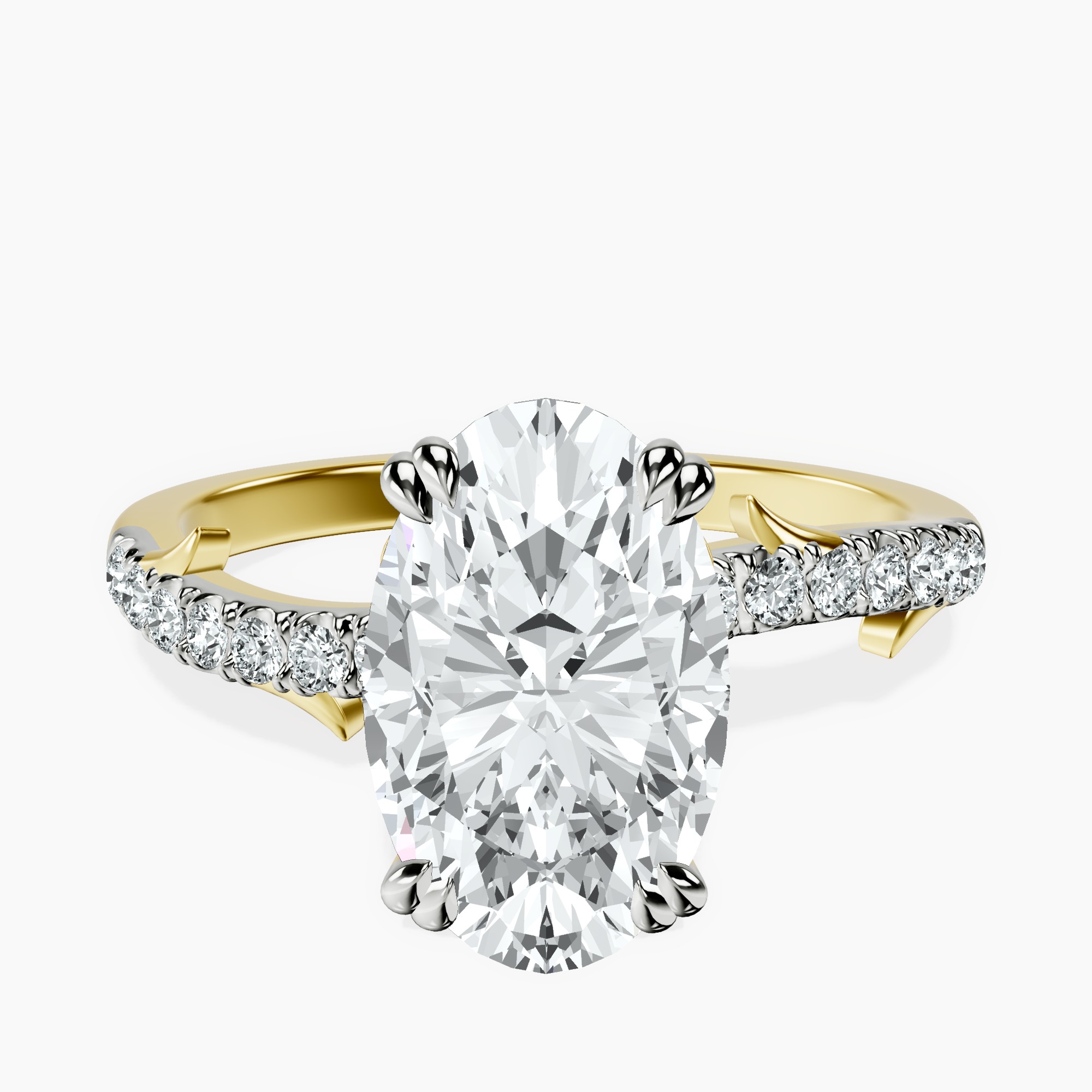2.40 ct. oval Phoebe Twigs Ring in 18kt yellow gold rtr top