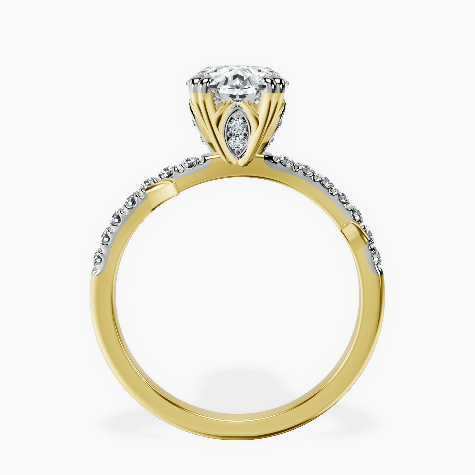 2.40 ct. oval Phoebe Twigs Ring in 18kt yellow gold side right image one
