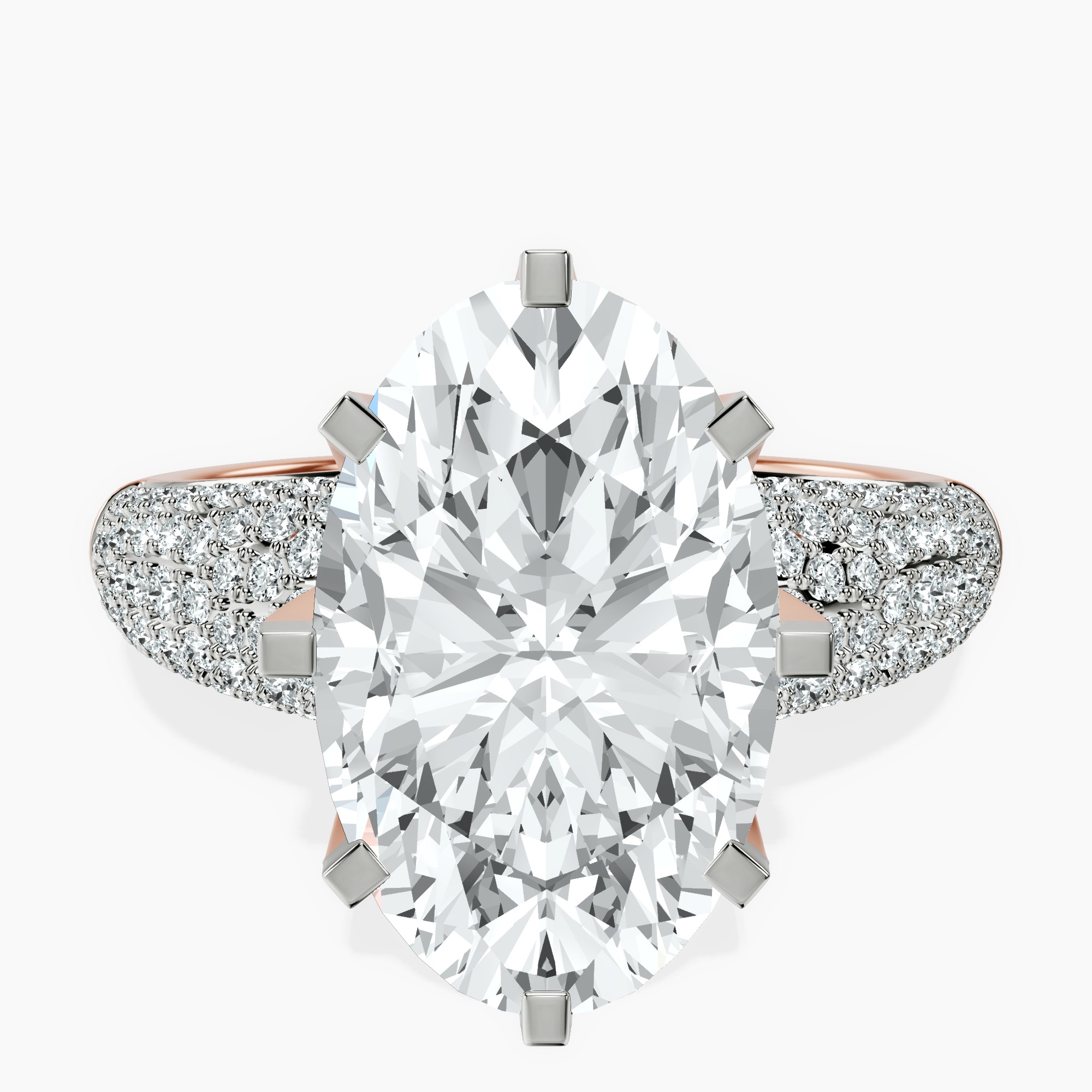 2.40 ct. oval Titania Luxe Ring in 14kt rose gold rtr top