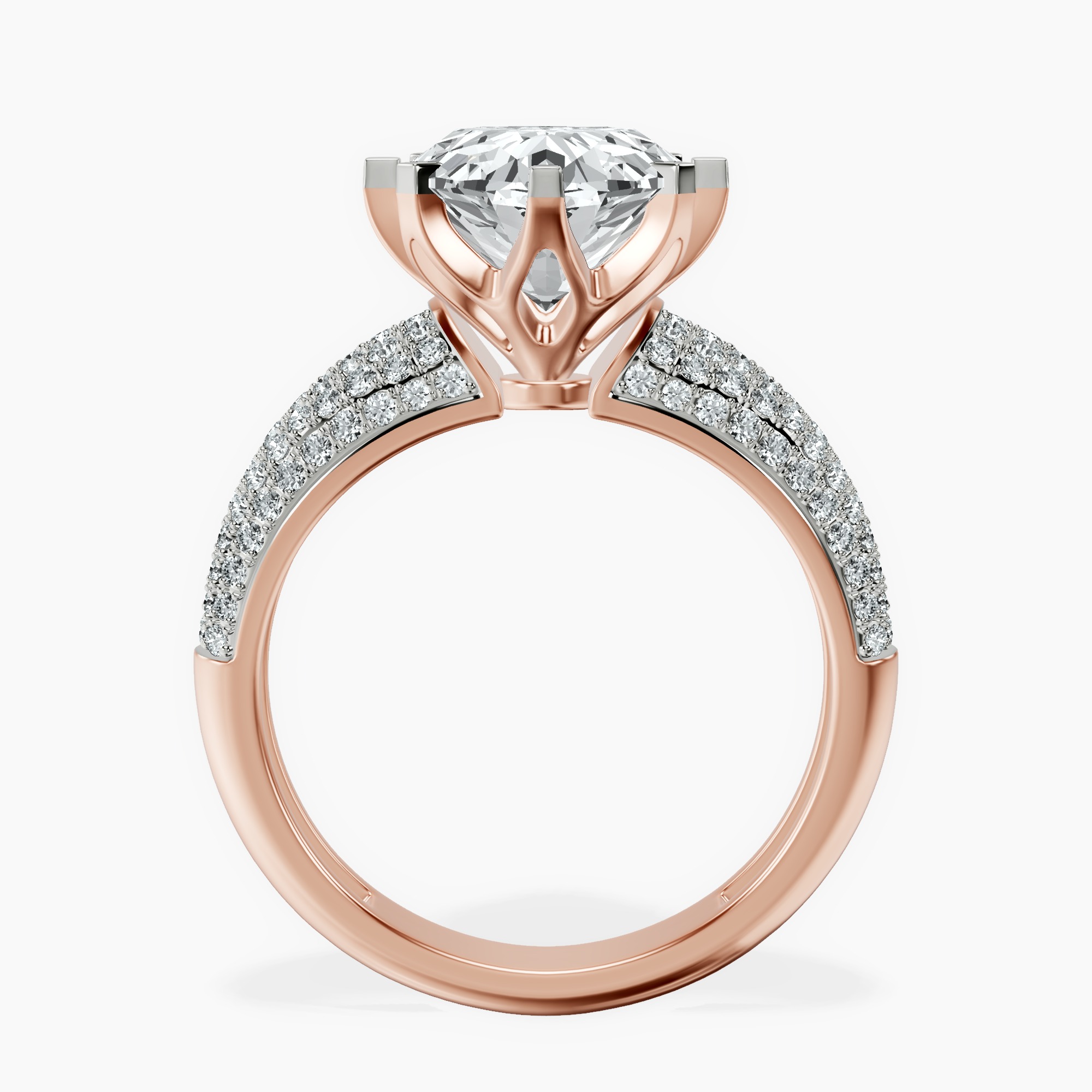 2.40 ct. oval Titania Luxe Ring in 14kt rose gold side right image one