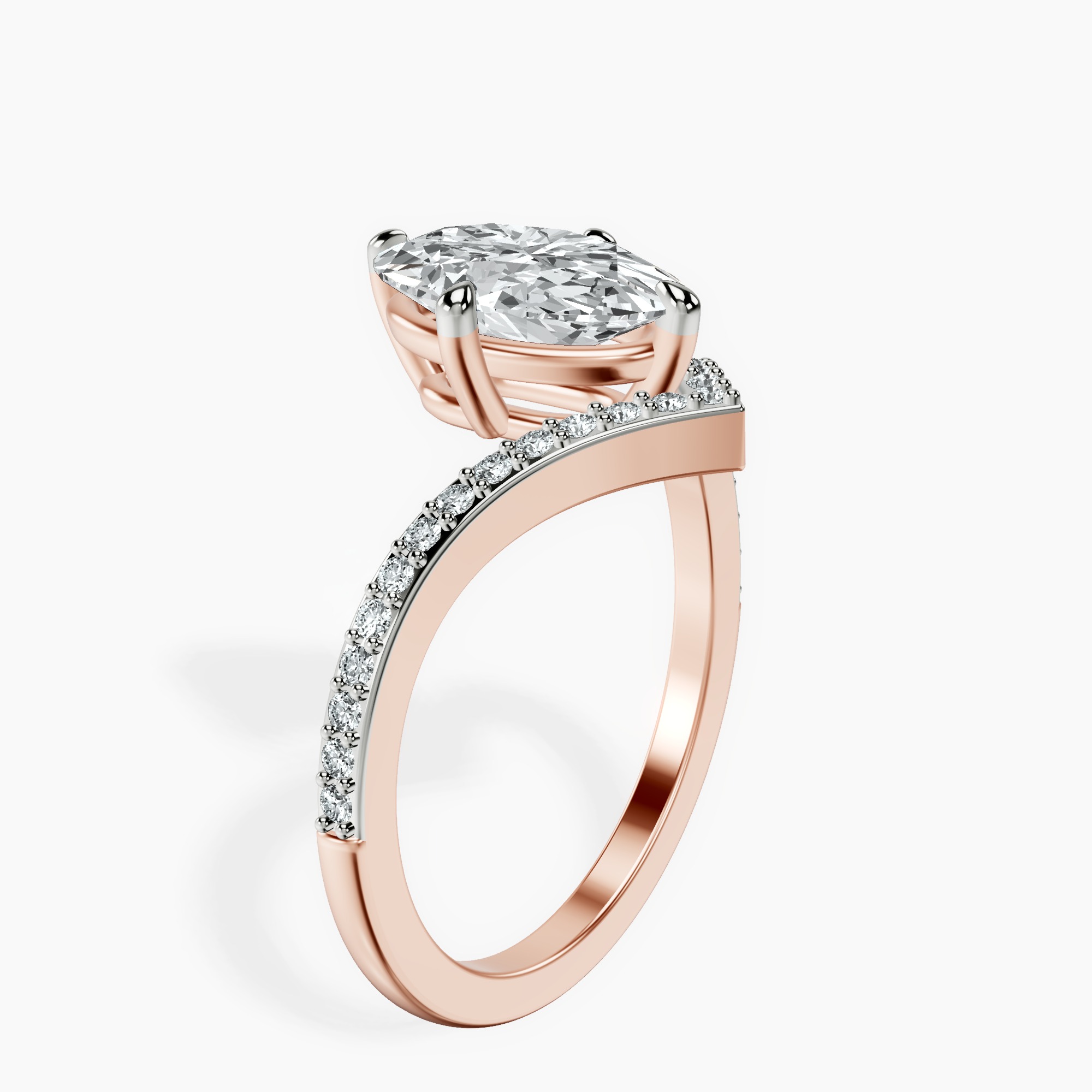 2.40 ct. oval Zelda Chevron Ring in 14kt rose gold standing product image one
