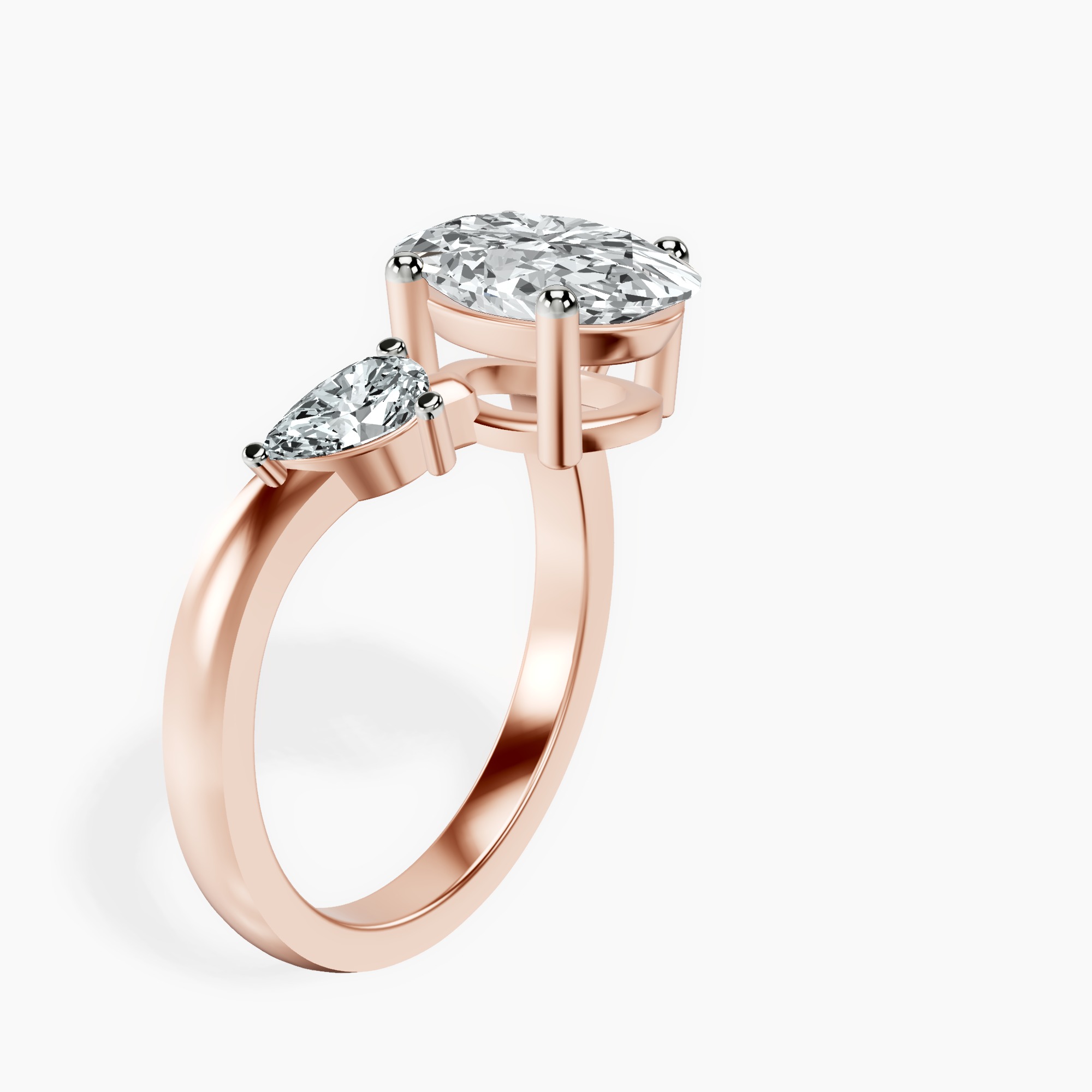 2.44 ct. oval Joella Chevron Ring in 10kt rose gold standing product image one