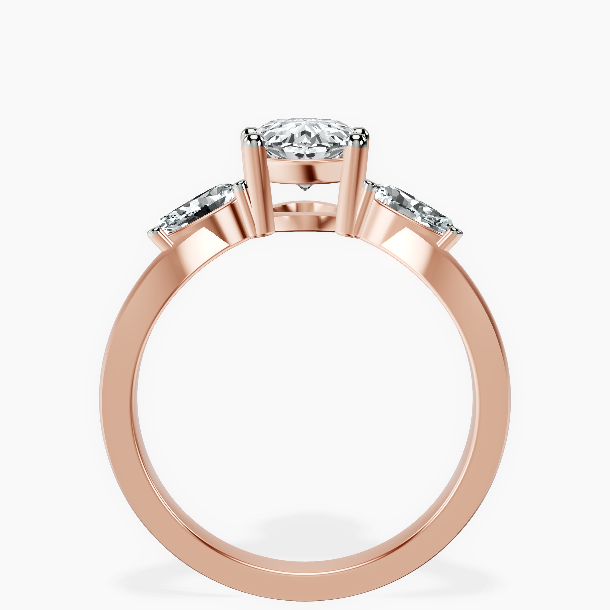 2.44 ct. oval Joella Chevron Ring in 10kt rose gold side right image one