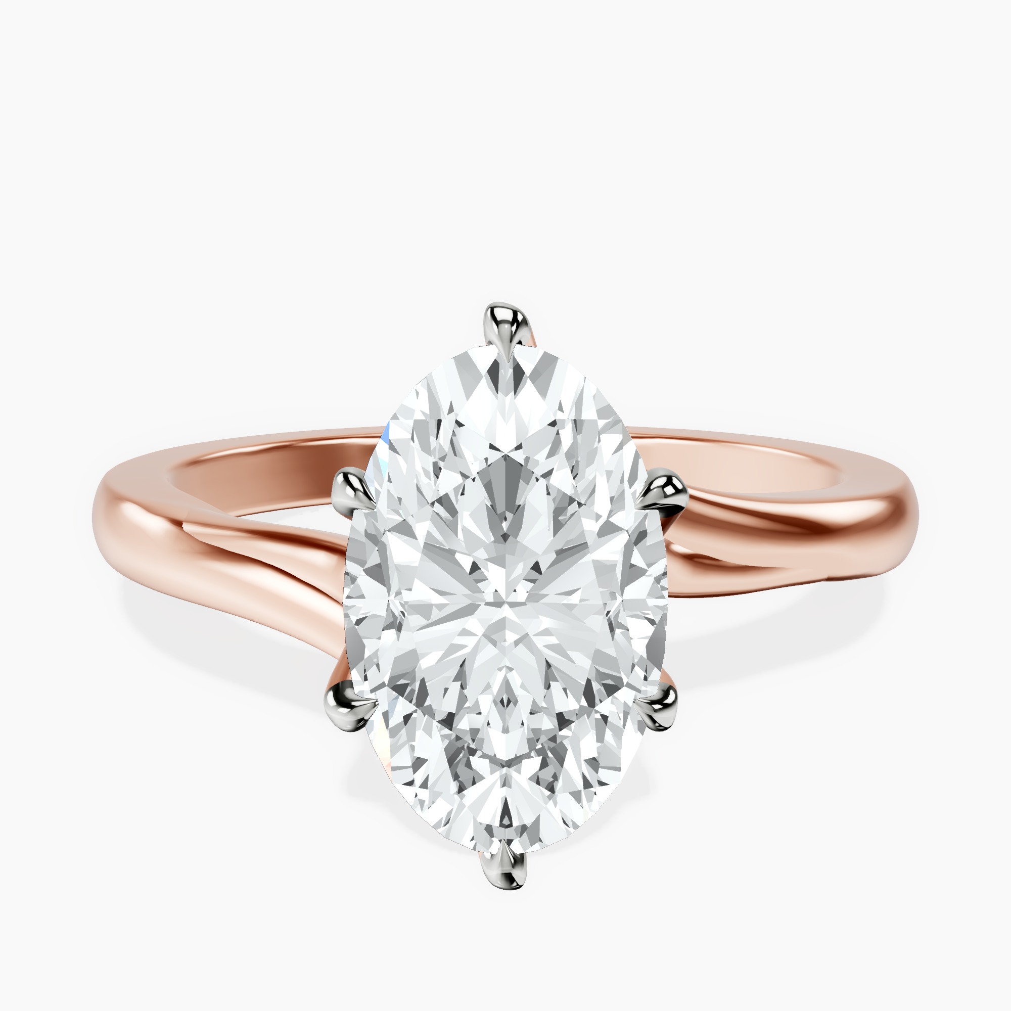 2.40 ct. oval Seraphina Solitaire Ring in 18kt rose gold rtr top