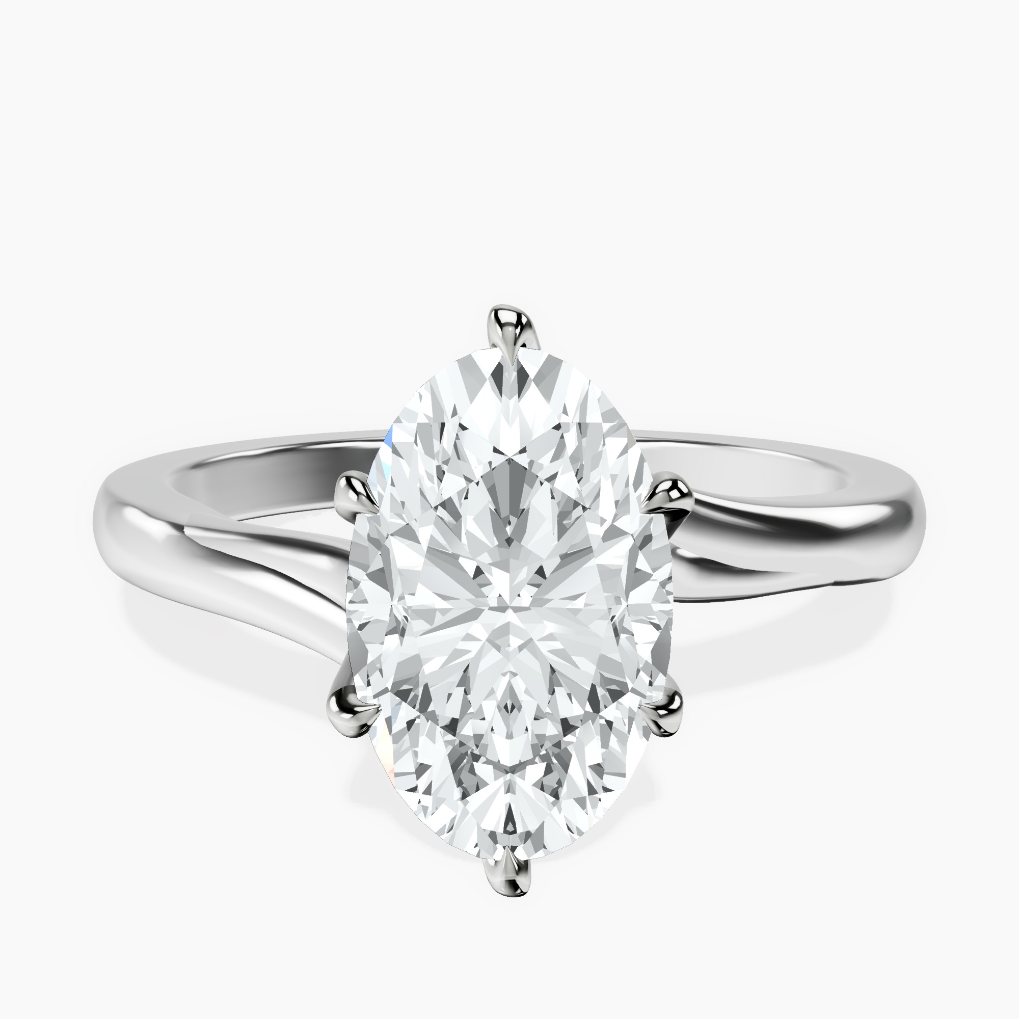2.44 ct. oval Seraphina Solitaire Ring in 18kt white gold rtr top