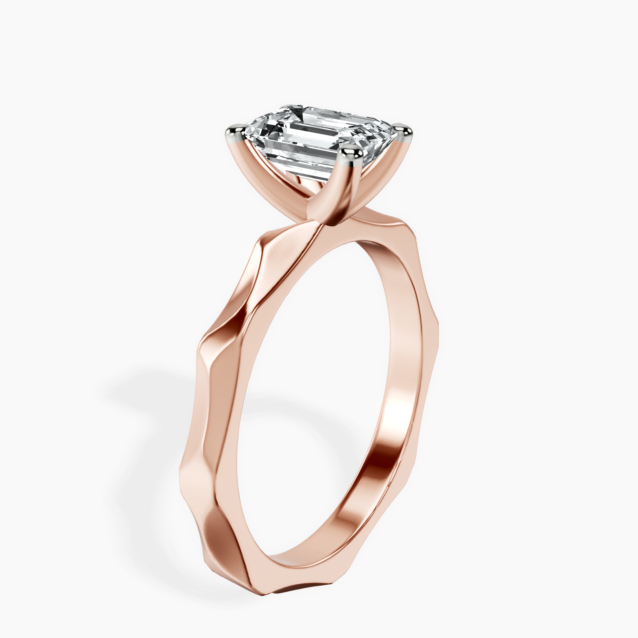 1.48 ct. emerald Magnolia Solitaire Ring in 18kt rose gold standing product image one