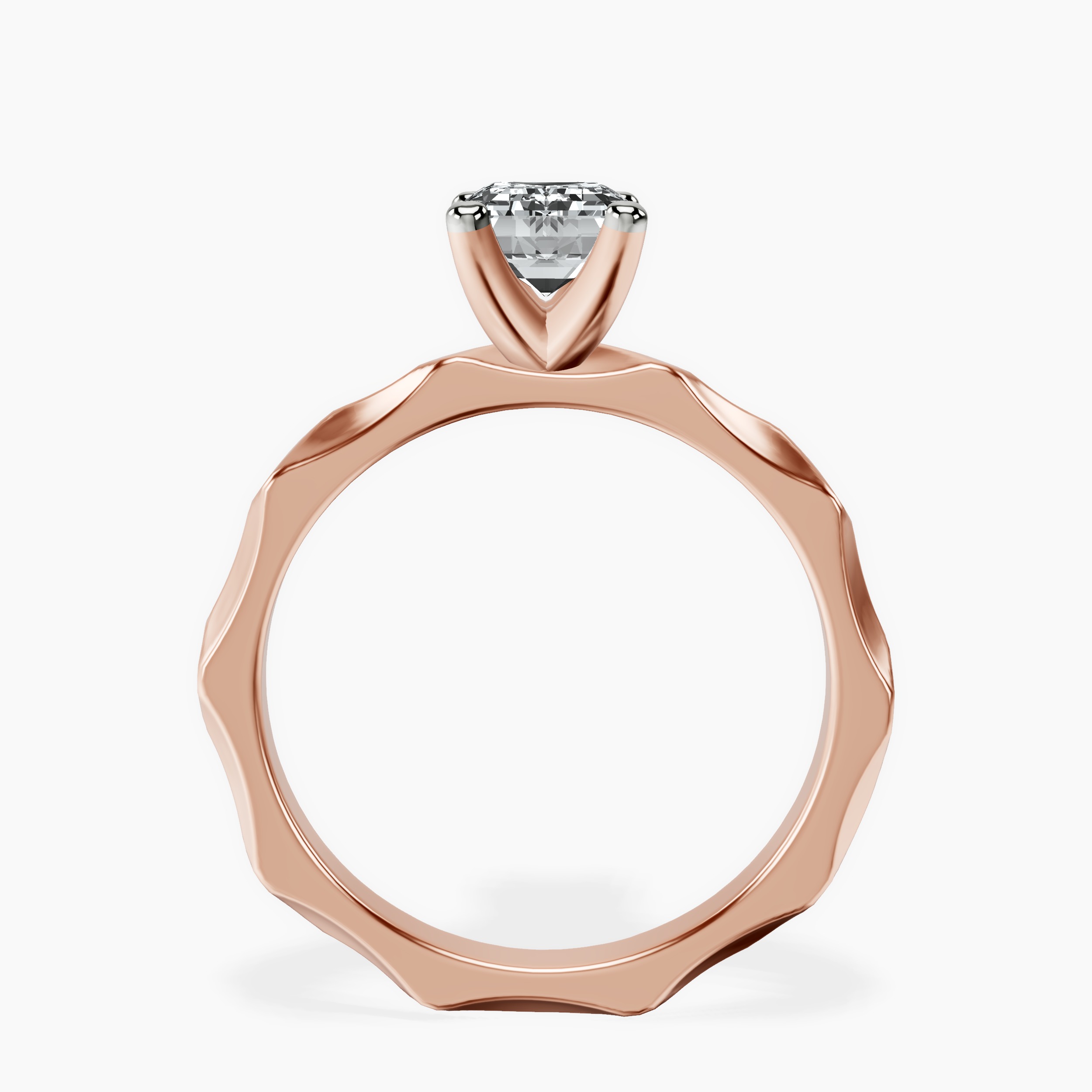 1.48 ct. emerald Magnolia Solitaire Ring in 18kt rose gold side right image one