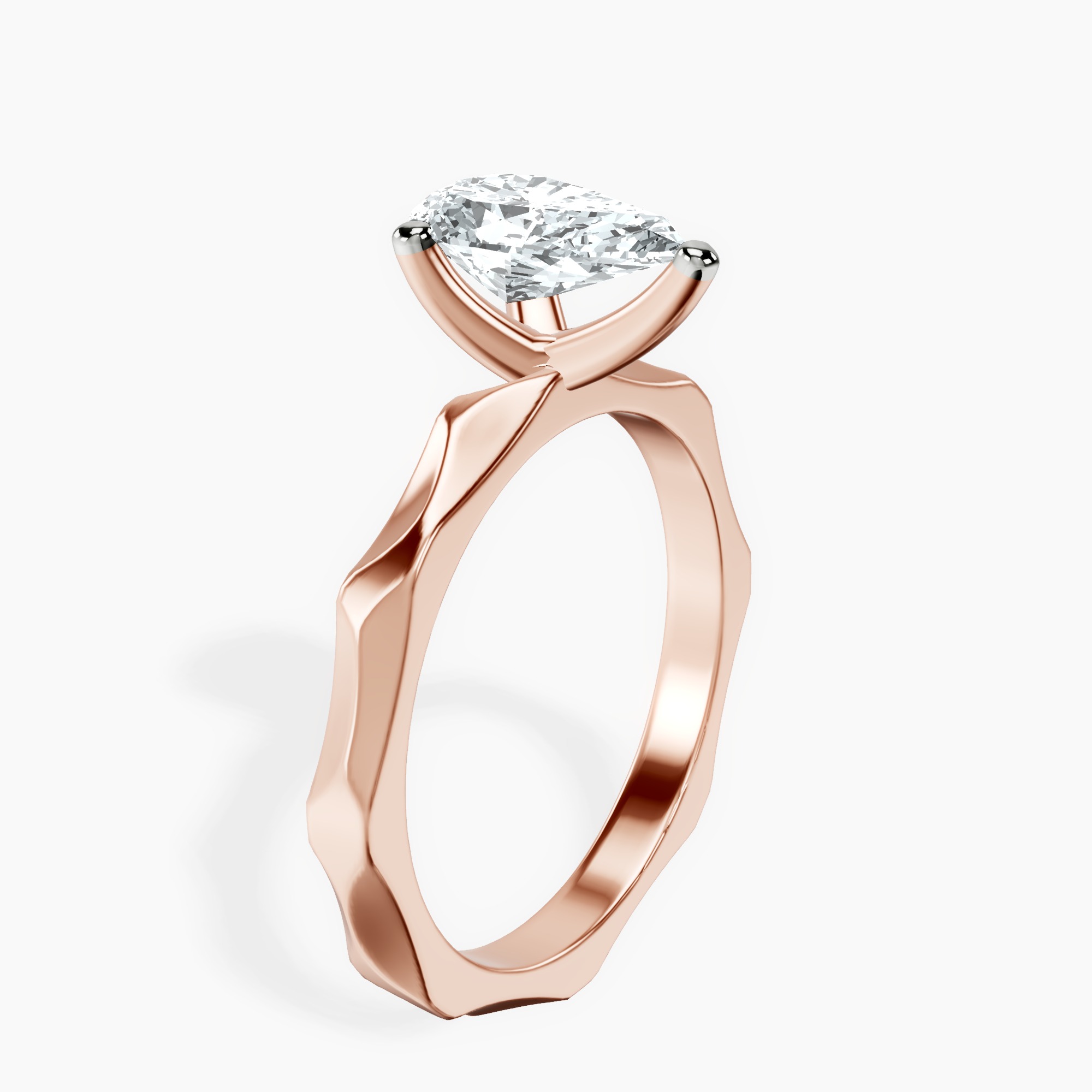 1.34 ct. pear Magnolia Solitaire Ring in 14kt rose gold standing product image one
