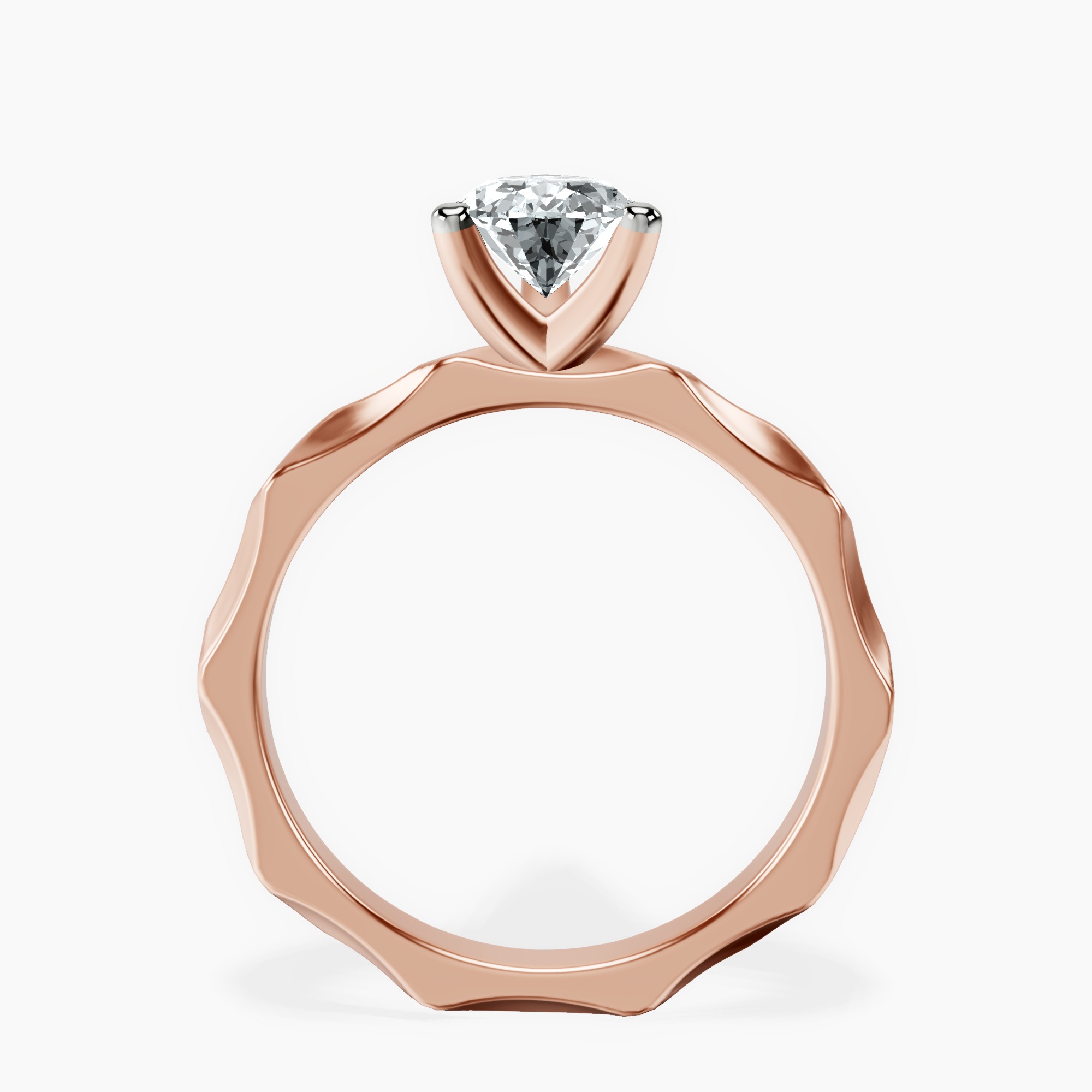 1.34 ct. pear Magnolia Solitaire Ring in 14kt rose gold side right image one