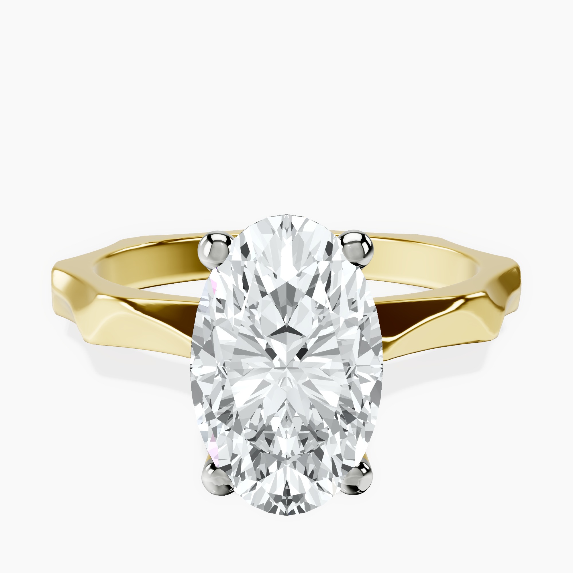 2.40 ct. oval Magnolia Solitaire Ring in 18kt yellow gold rtr top