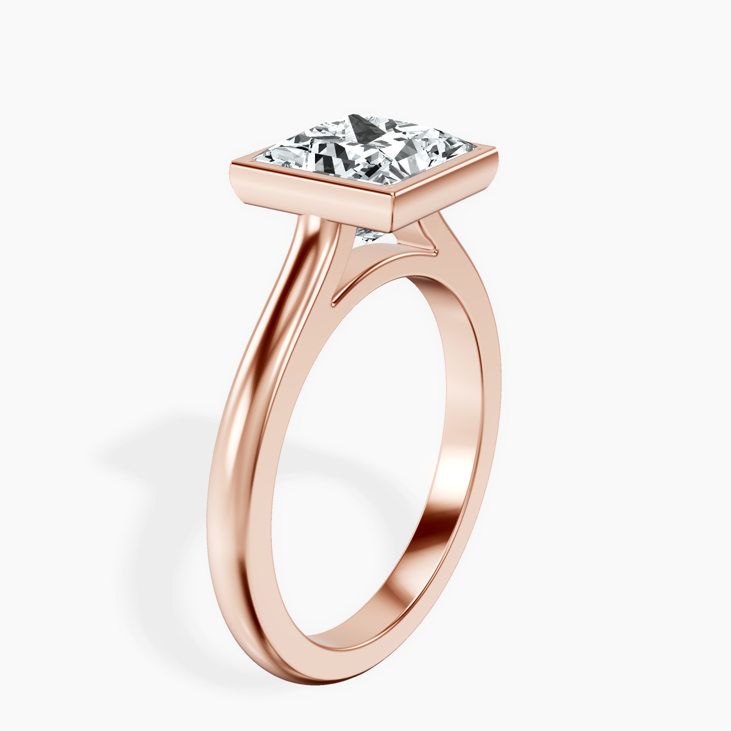 2.71 ct. princess Calliope Solitaire Ring in 10kt rose gold standing product image one