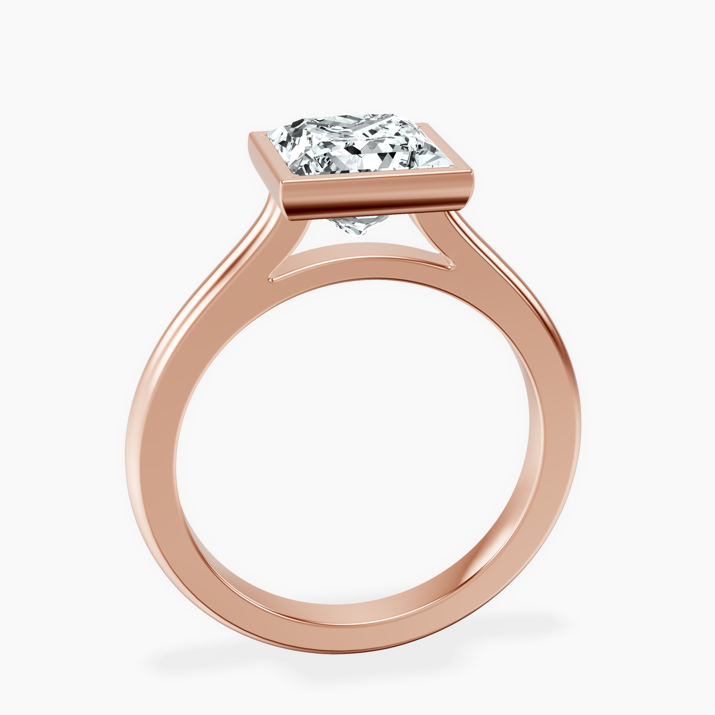 2.71 ct. princess Calliope Solitaire Ring in 10kt rose gold side right image one