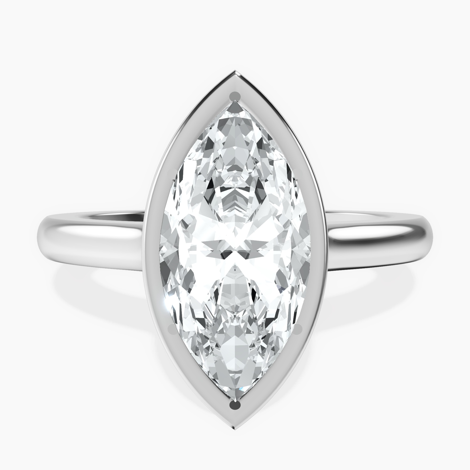 2.92 ct. marquise Calliope Solitaire Ring in 10kt white gold rtr top