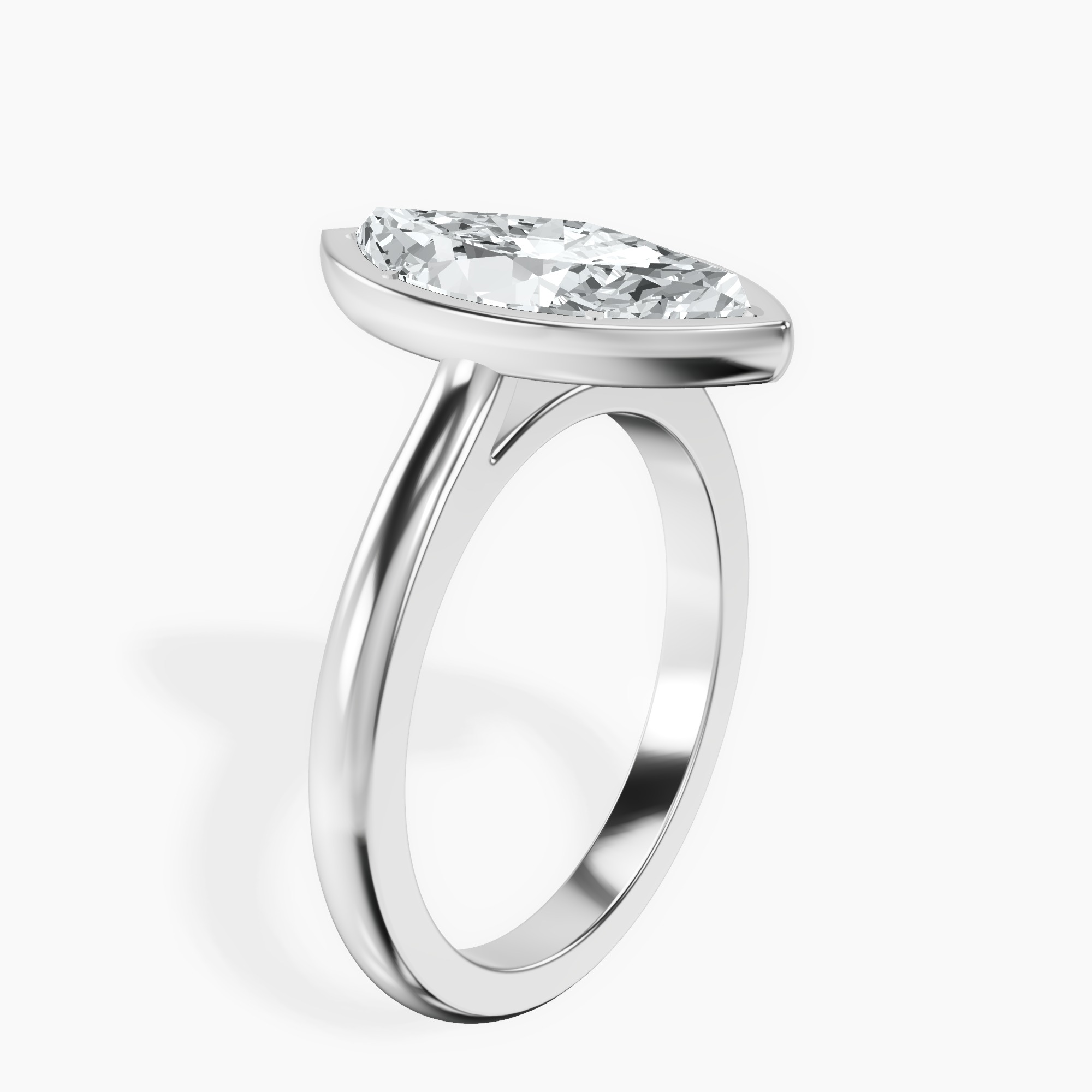 2.92 ct. marquise Calliope Solitaire Ring in 10kt white gold standing product image one
