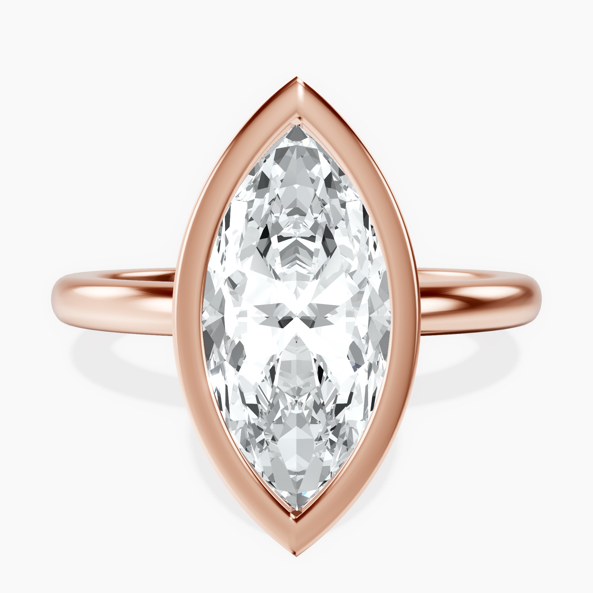 2.73 ct. marquise Eugenia Solitaire Ring in 10kt rose gold rtr top