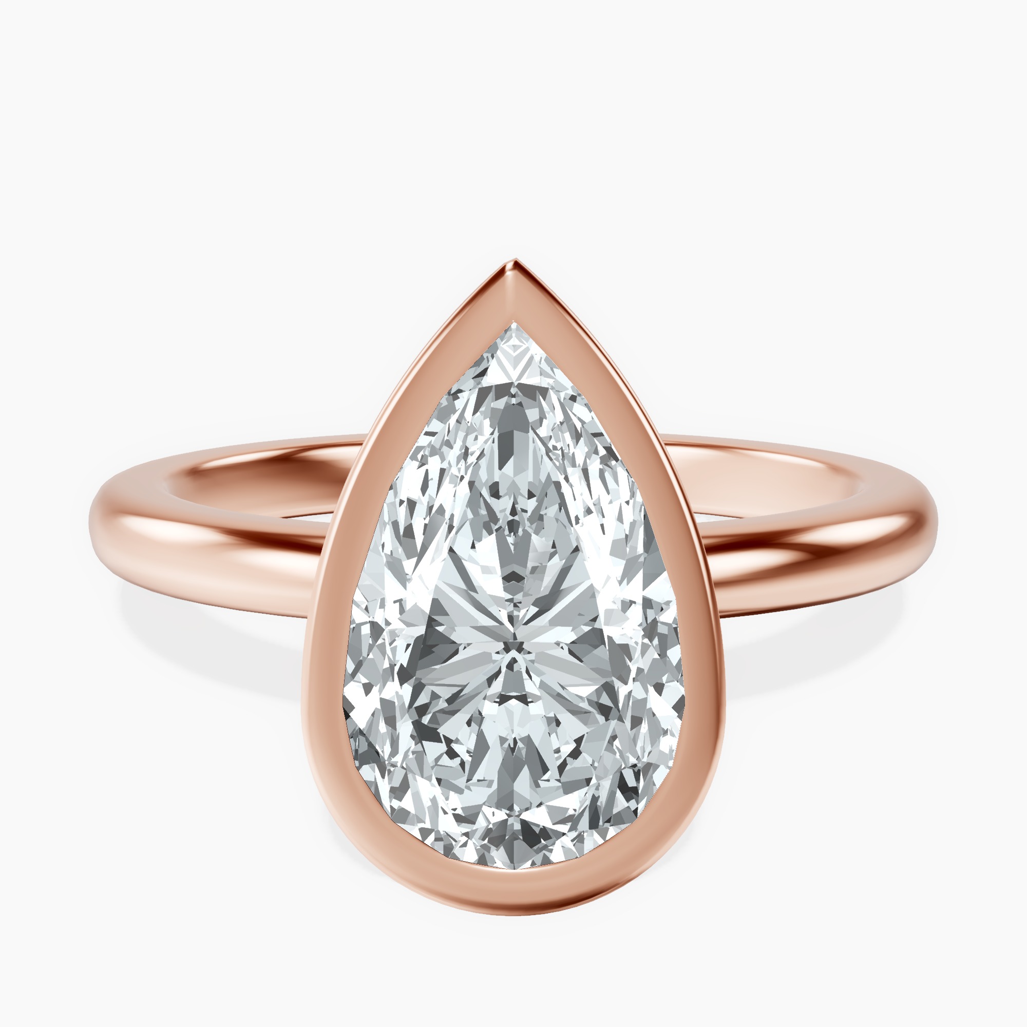 2.59 ct. pear Eugenia Solitaire Ring in 18kt rose gold rtr top