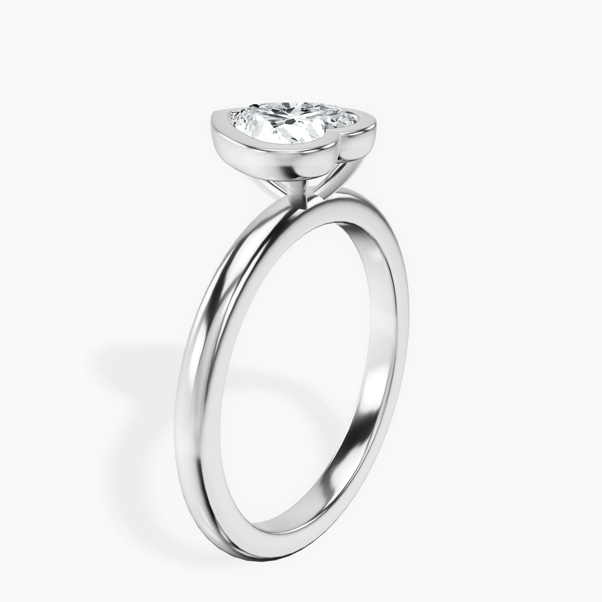 1.29 ct. heart Eugenia Solitaire Ring in 10kt white gold standing product image one