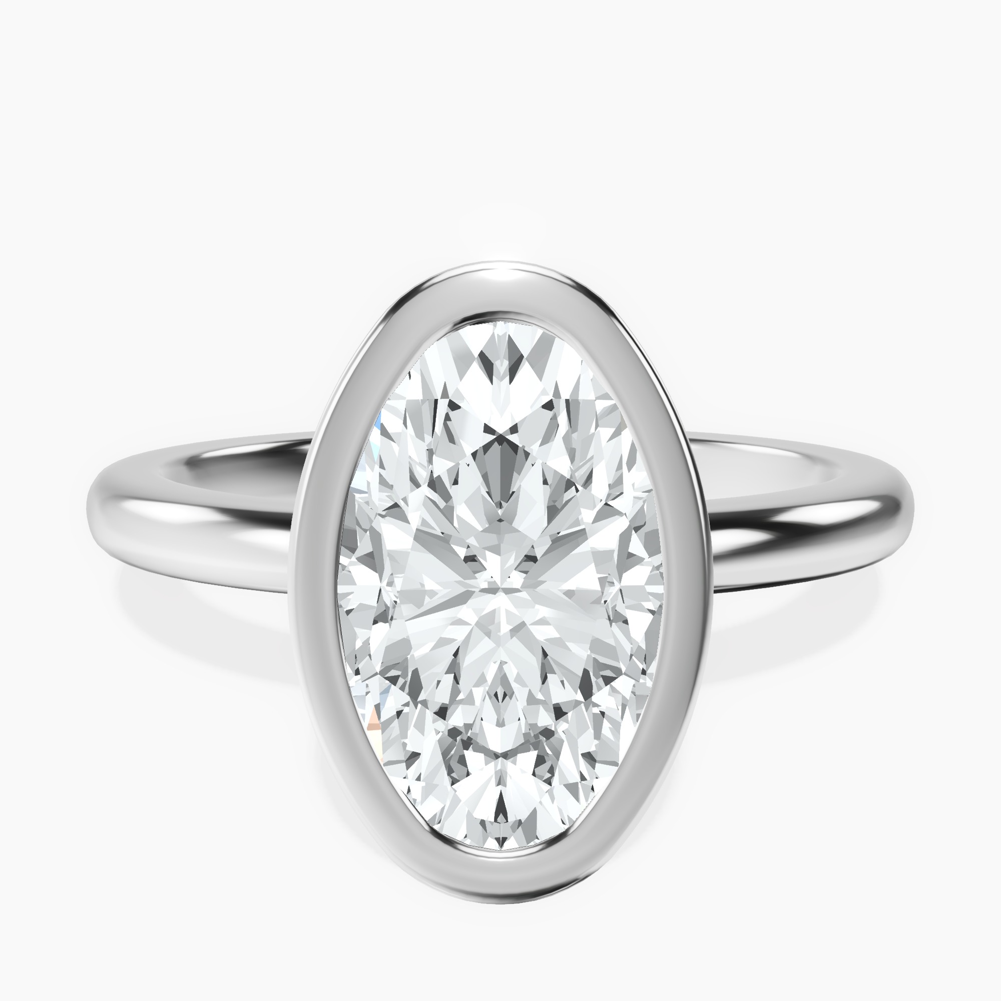 2.44 ct. oval Eugenia Solitaire Ring in 14kt white gold rtr top
