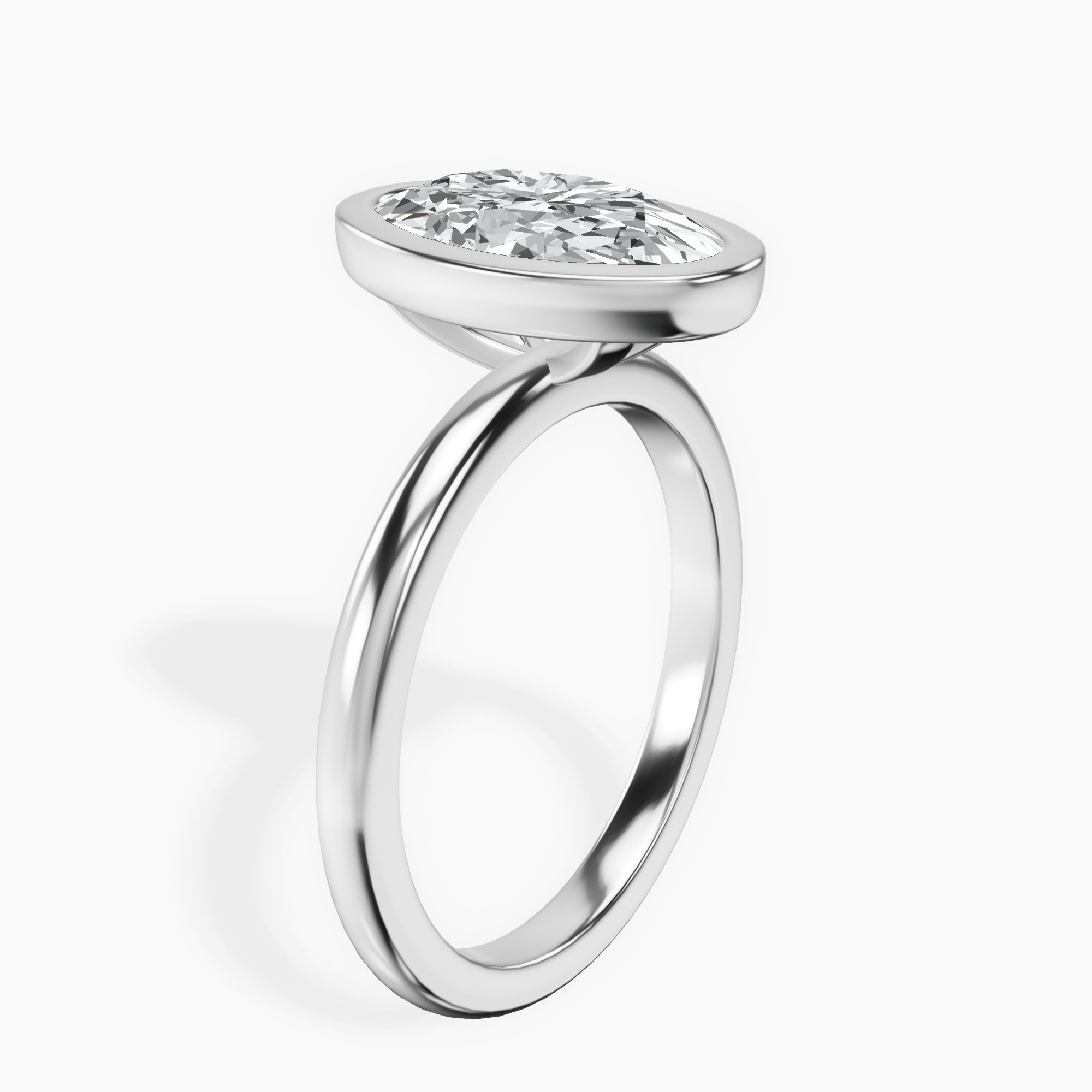 2.44 ct. oval Eugenia Solitaire Ring in 14kt white gold standing product image one