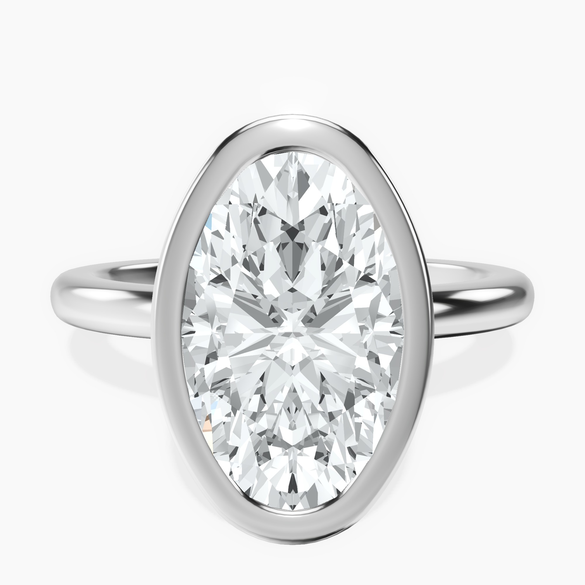 3.40 ct. oval Eugenia Solitaire Ring in 10kt white gold rtr top