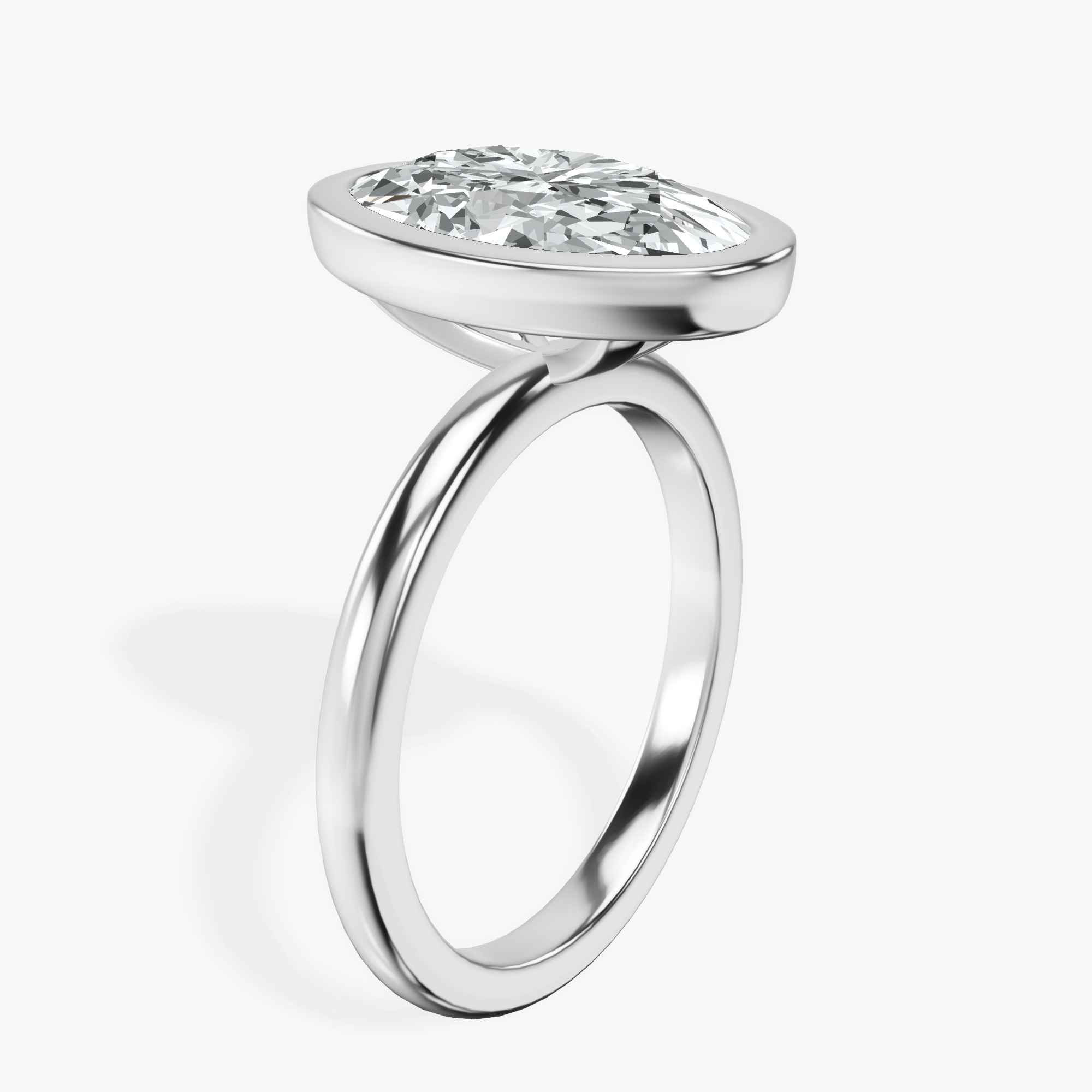 3.40 ct. oval Eugenia Solitaire Ring in 10kt white gold standing product image one