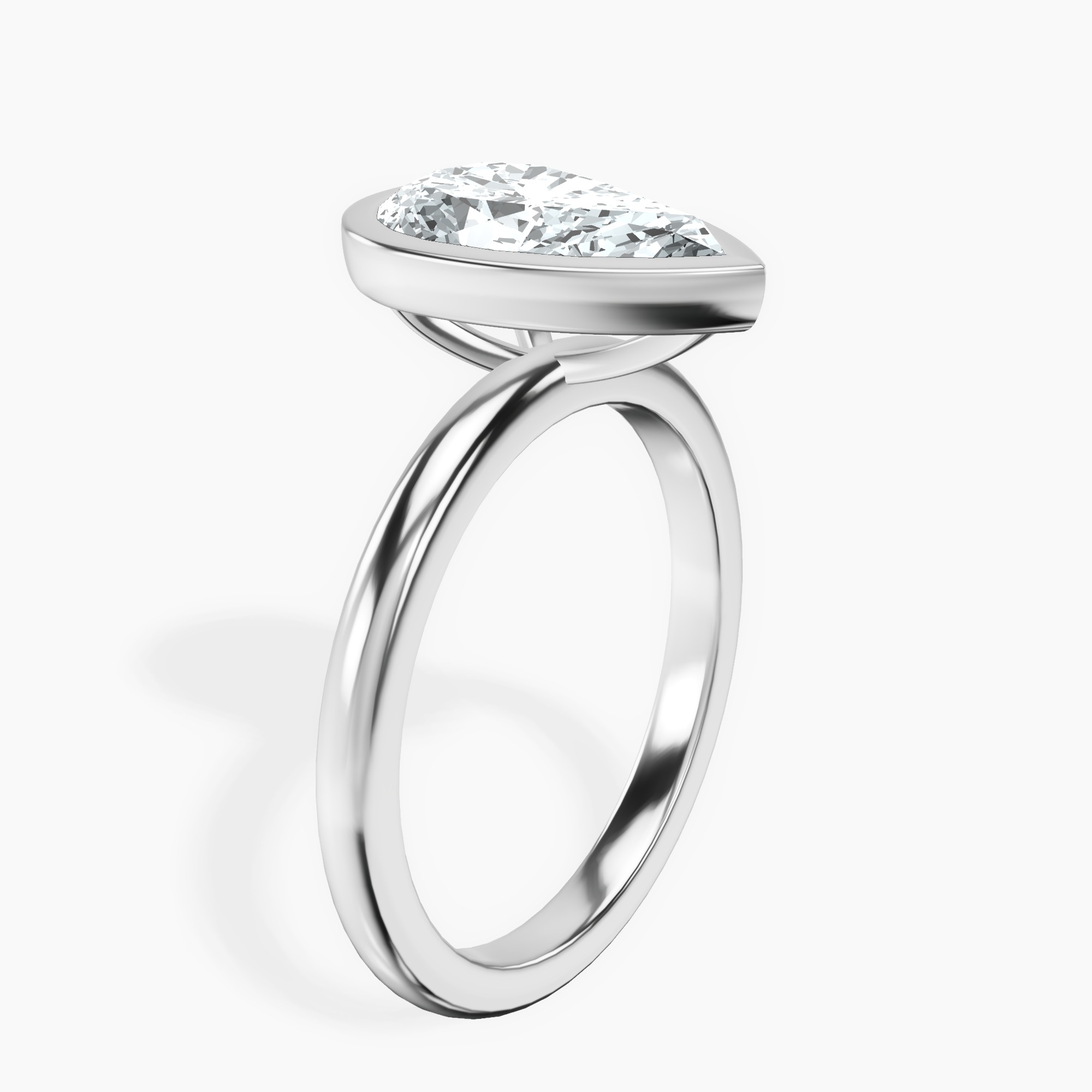 2.96 ct. pear Eugenia Solitaire Ring in 10kt white gold standing product image one