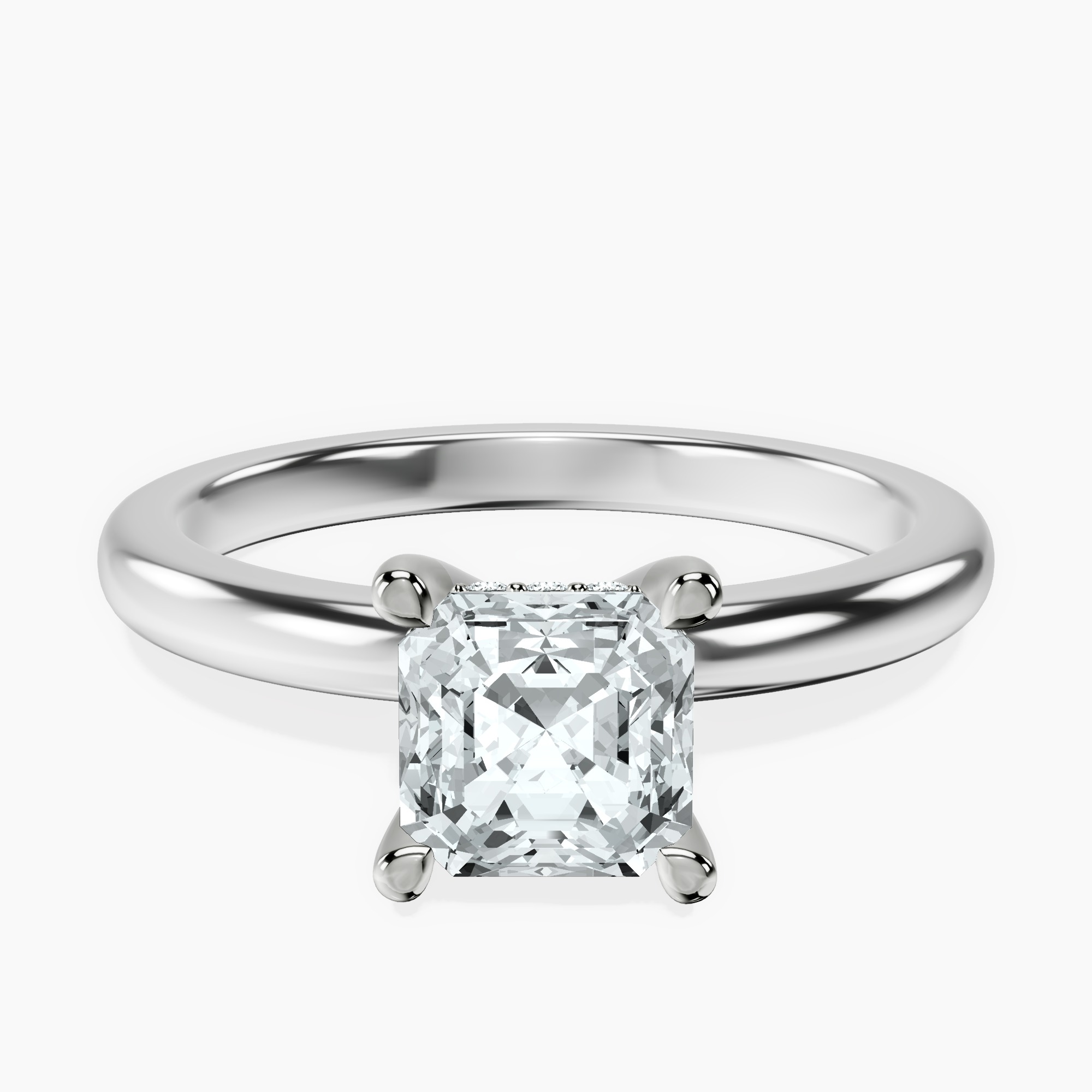 Platinum Mildred Hidden Halo Solitaire Lab Diamond Ring front image