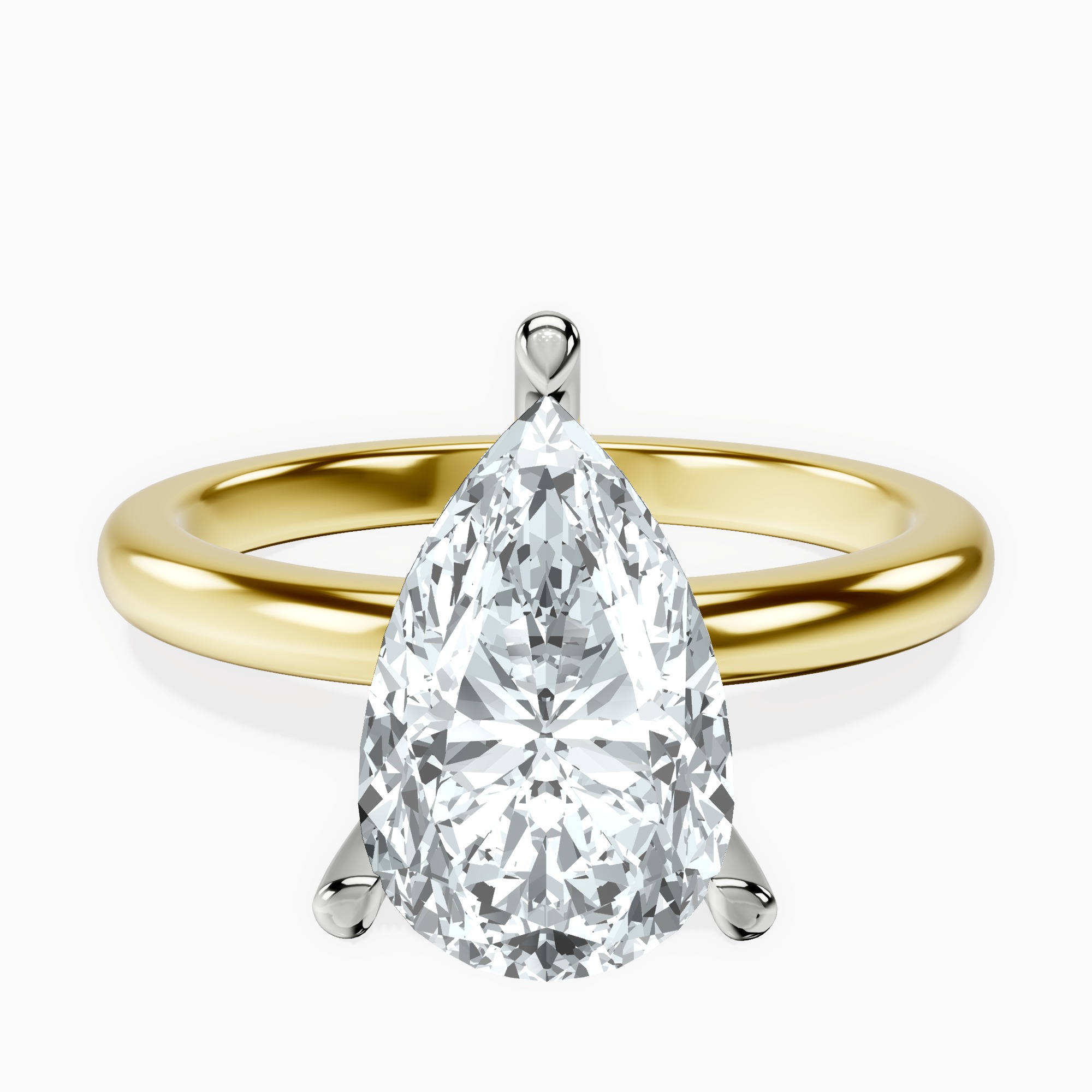 2.96 ct. pear Mildred Solitaire Ring in 10kt yellow gold rtr top