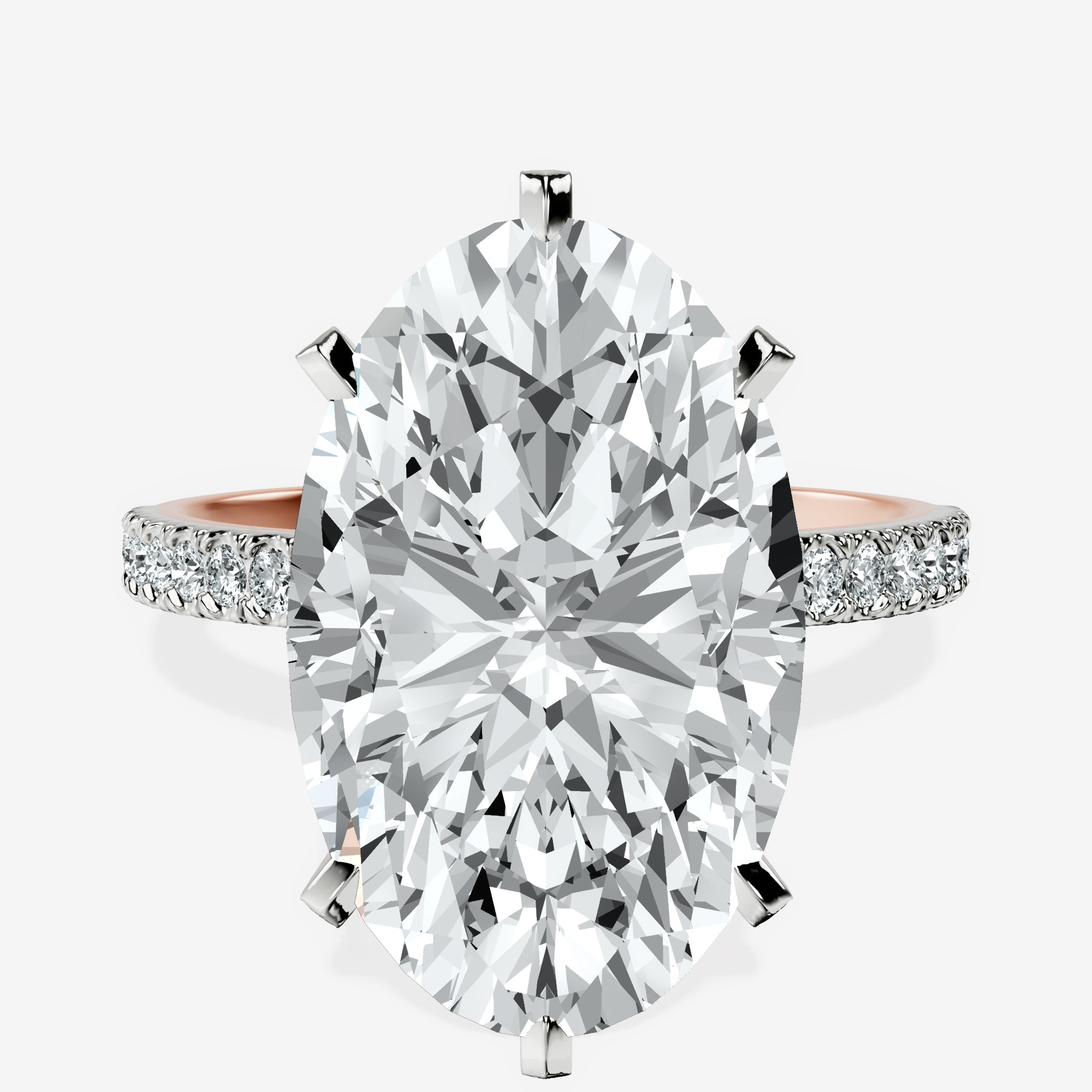 10kt Rose Gold Mereia Secret Halo Lab Diamond Ring front image