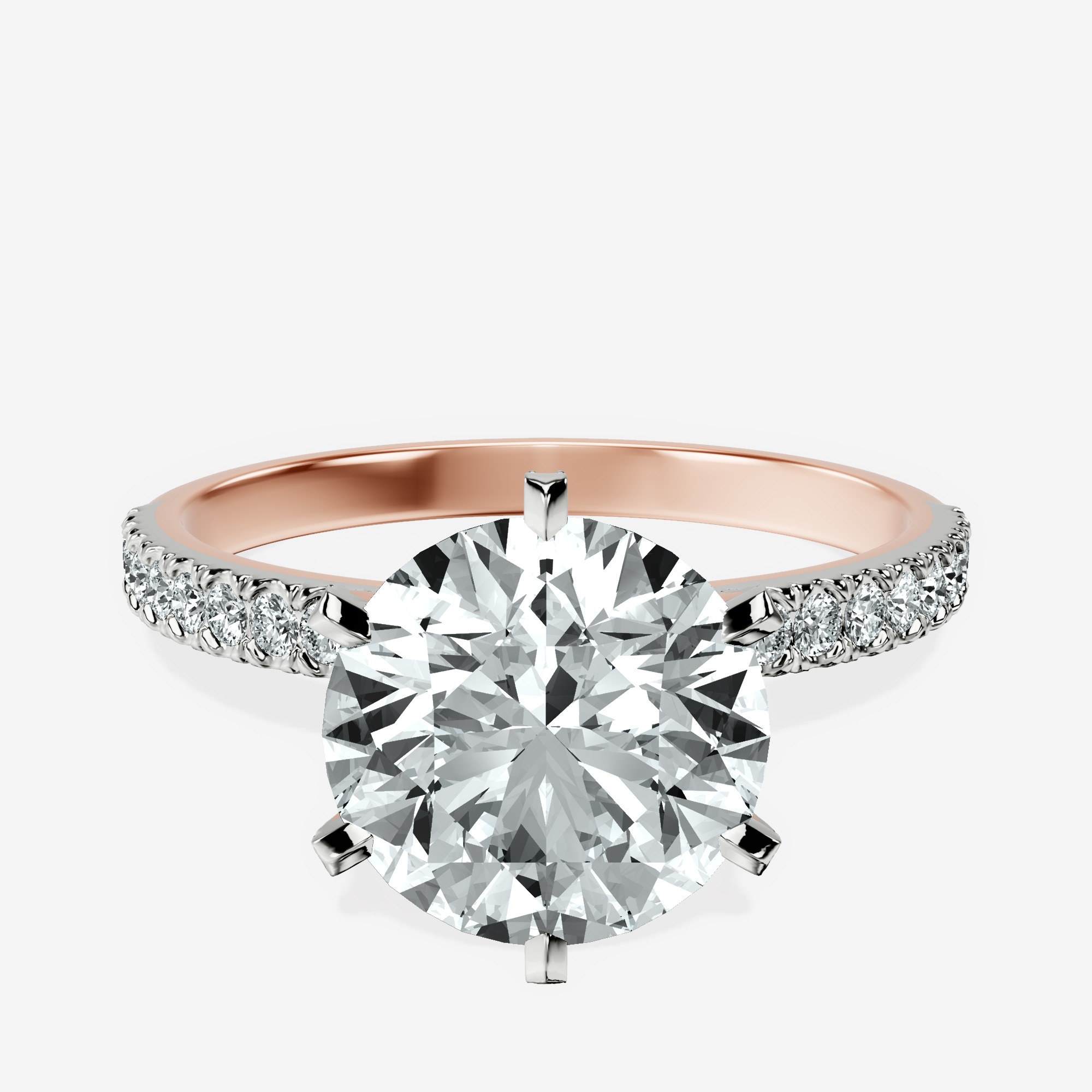 2.36 ct. round Mereia Secret Halo Ring in 10kt rose gold rtr top
