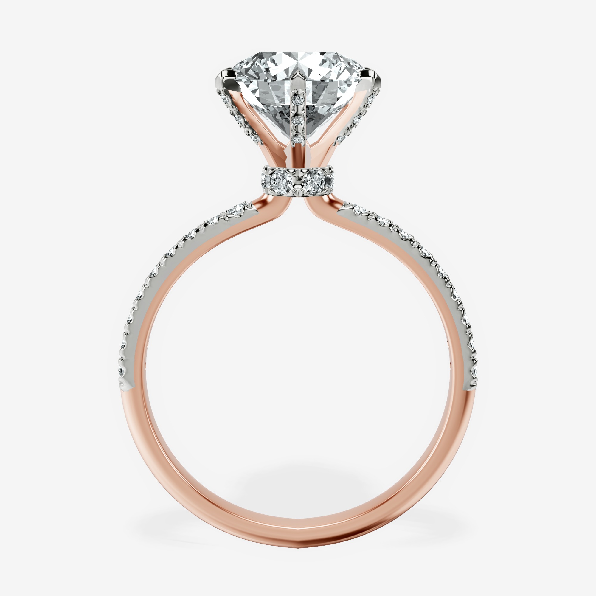 2.36 ct. round Mereia Secret Halo Ring in 10kt rose gold side right image one