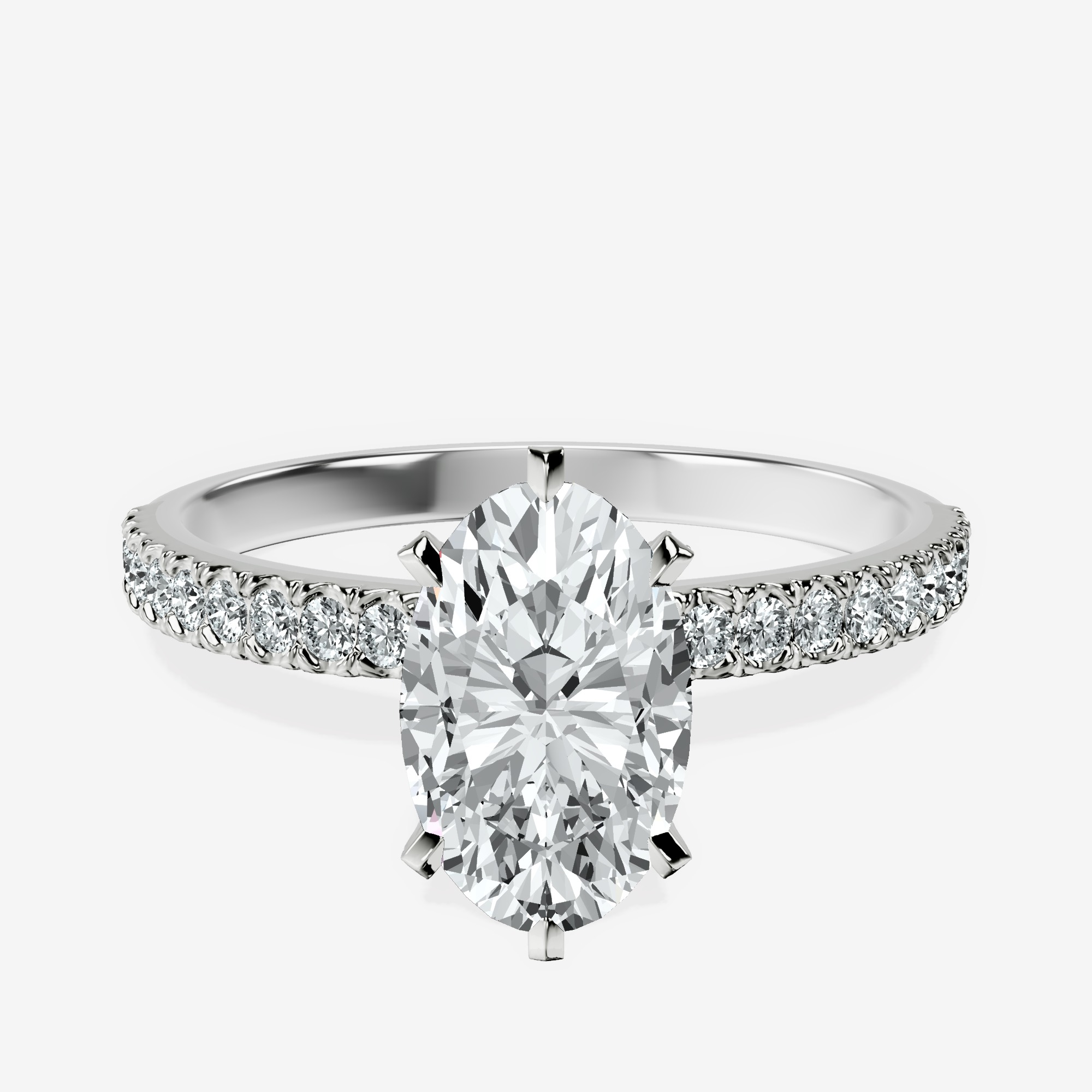 1.37 ct. oval Mereia Secret Halo Ring in 14kt white gold rtr top