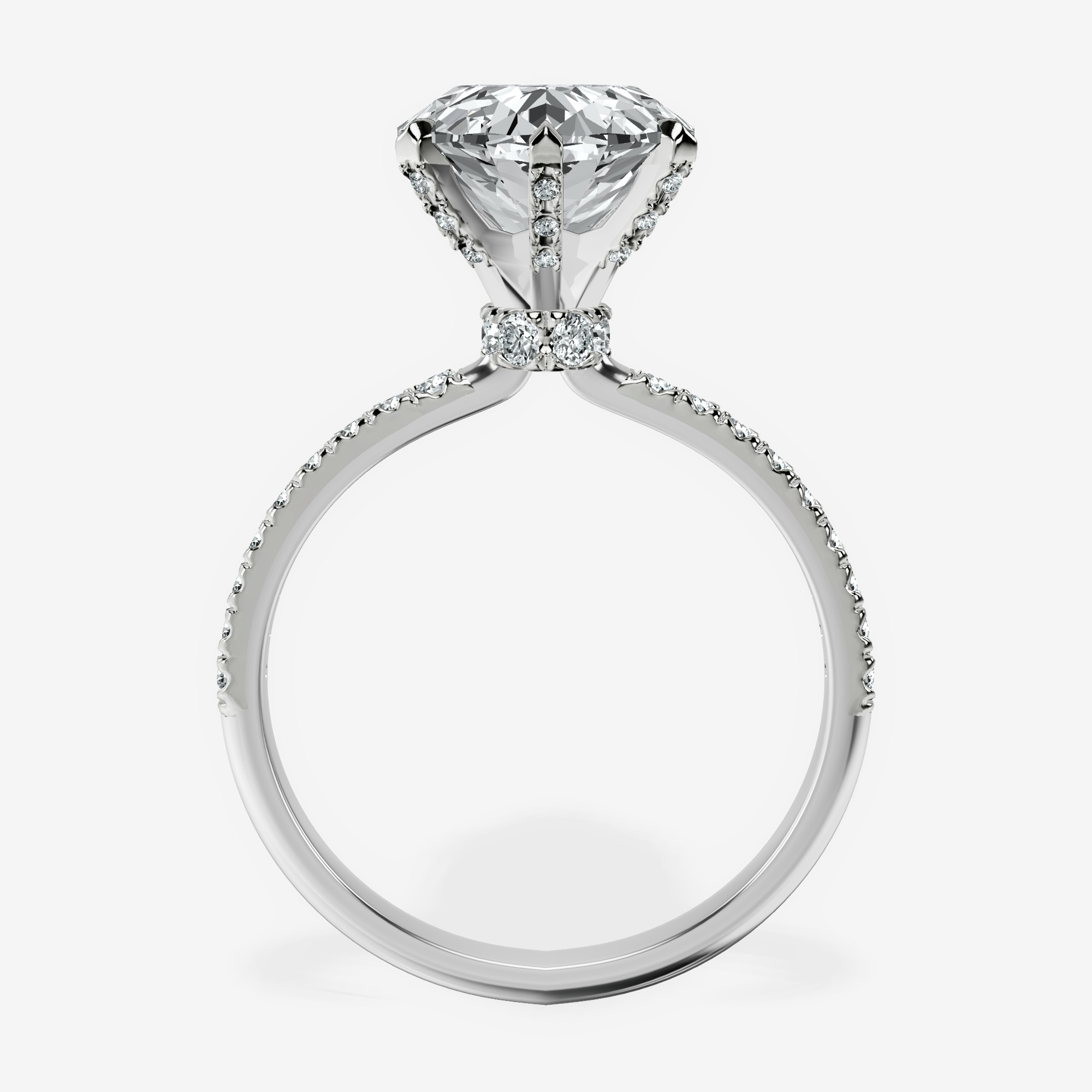 5.63 ct. oval Mereia Secret Halo Ring in 14Ct white gold side right image one