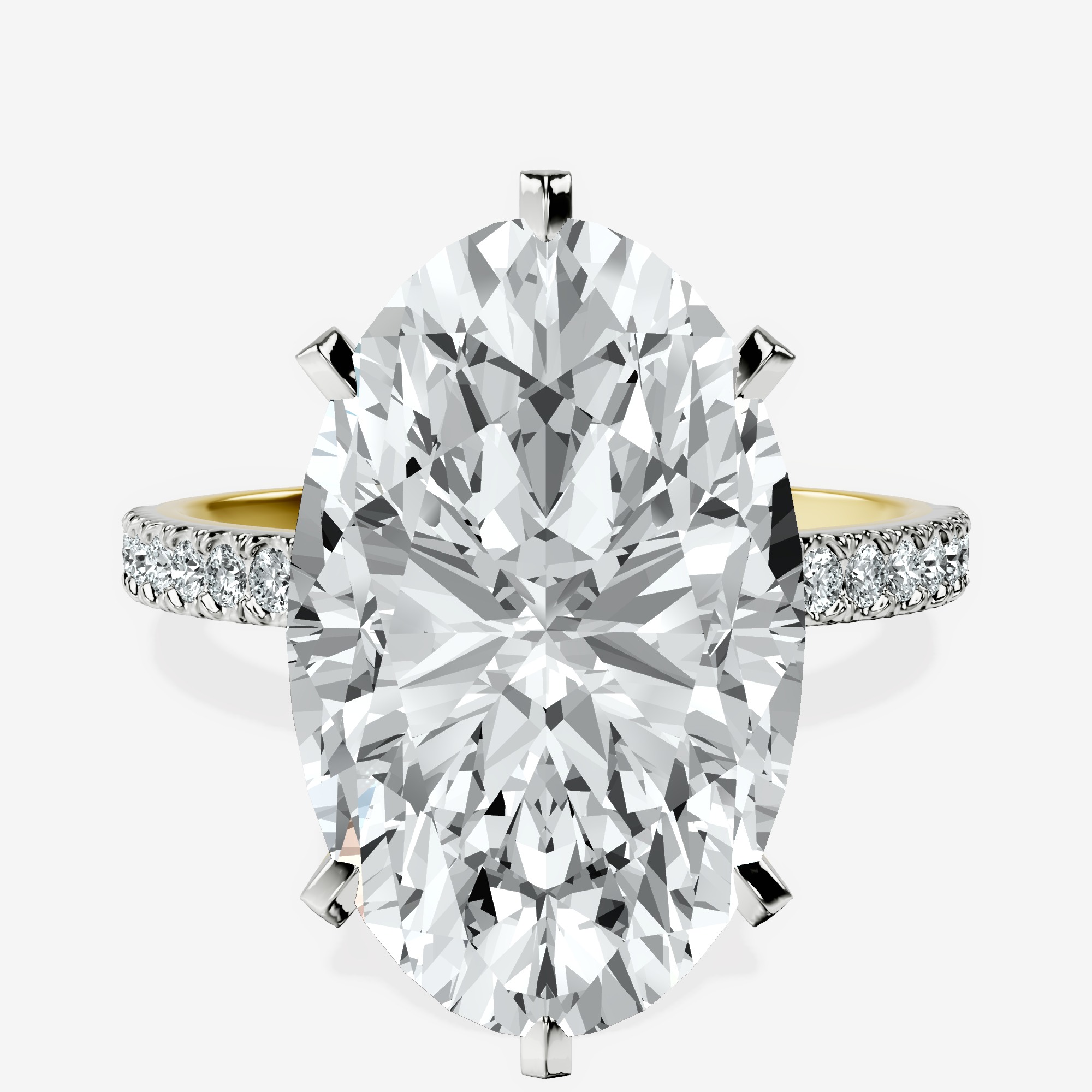 10kt Yellow Gold Mereia Secret Halo Lab Diamond Ring front image