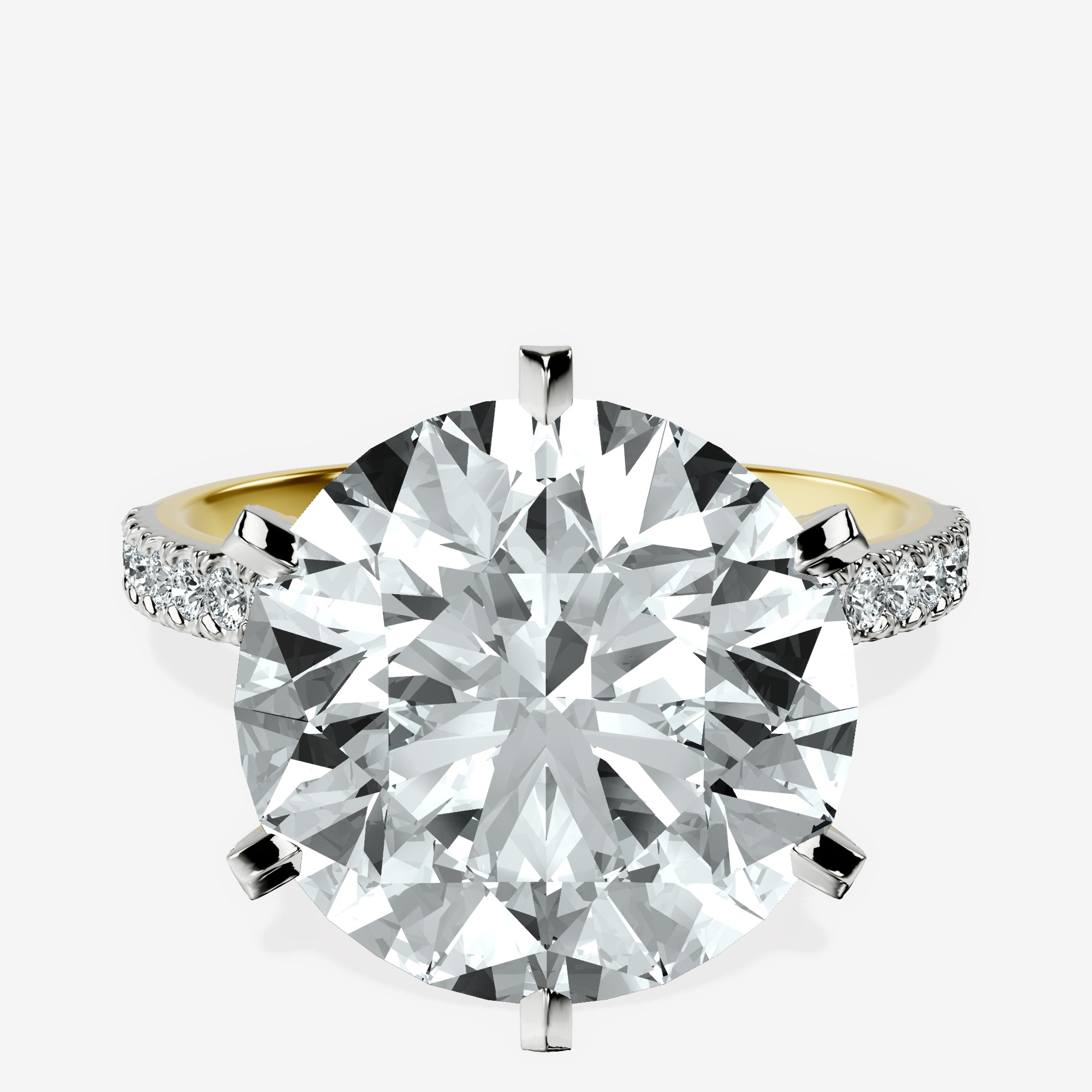 10kt Yellow Gold Mereia Secret Halo Lab Diamond Ring front image