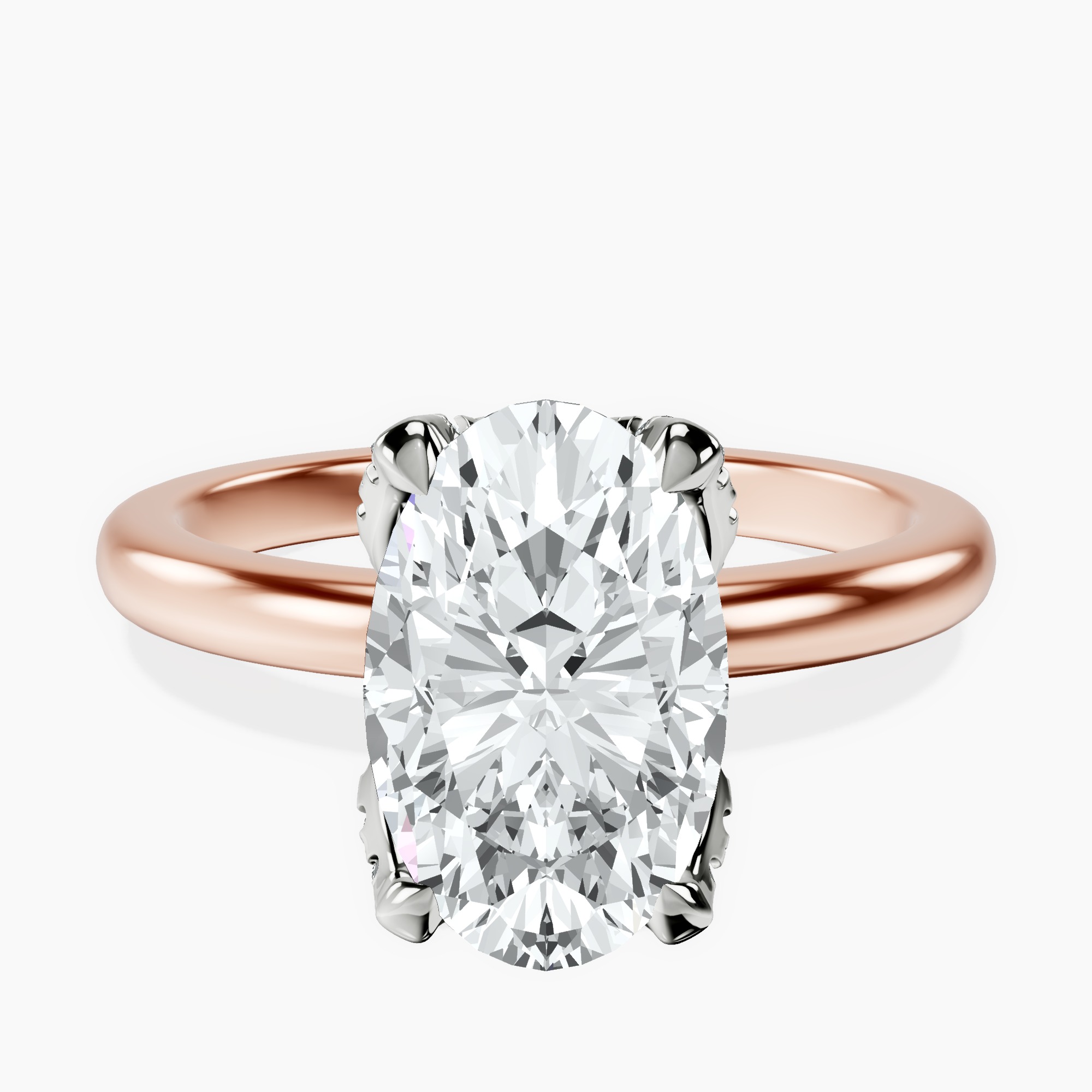 2.44 ct. oval Mabel Solitaire Ring in 10kt rose gold rtr top