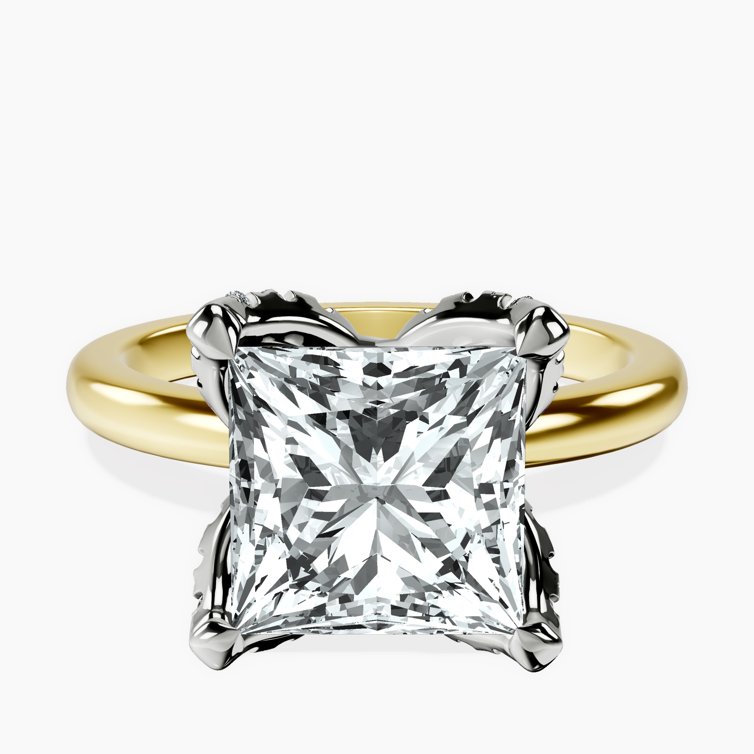 3.06 ct. princess Mabel Solitaire Ring in 18kt yellow gold rtr top
