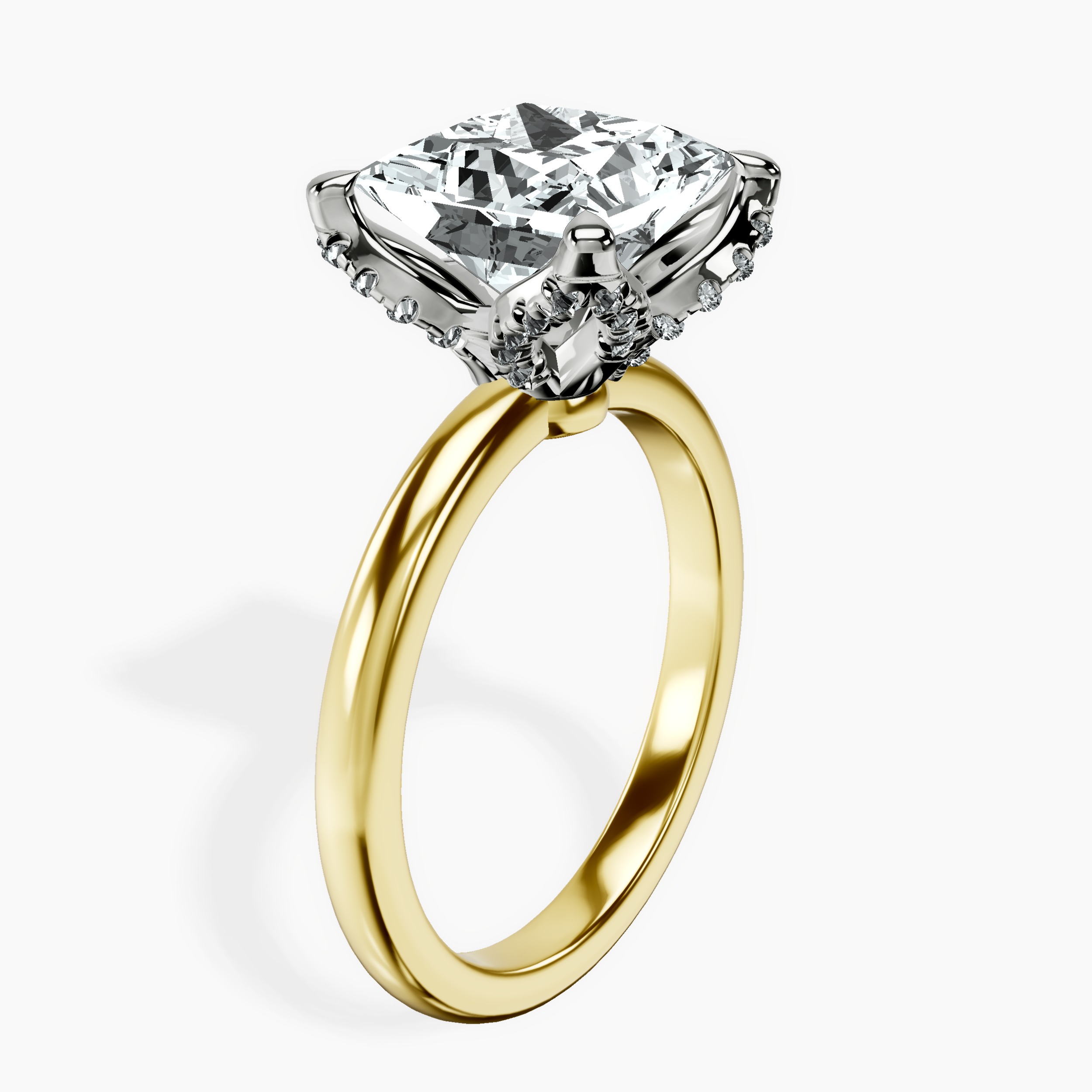 3.06 ct. princess Mabel Solitaire Ring in 18kt yellow gold standing product image one